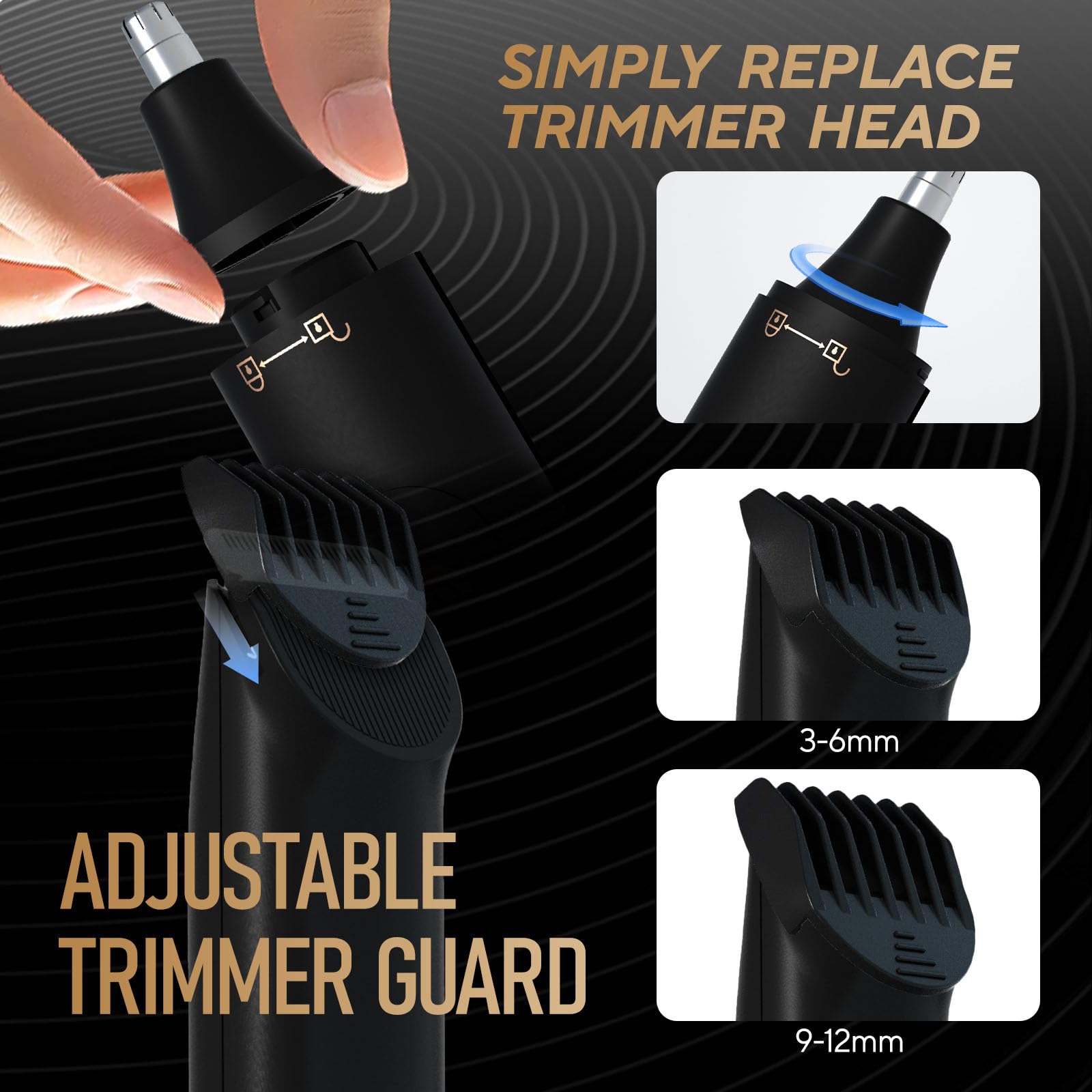 Akunbem All in 1 Trimmer per inguine e corpo per uomo Bikini Trimmer Donne Palla Elettrica Pubico Rasoio IPX7 Impermeabile Uso bagnato e asciutto Rasoio versatile per Tempio Inguine Naso Orecchie