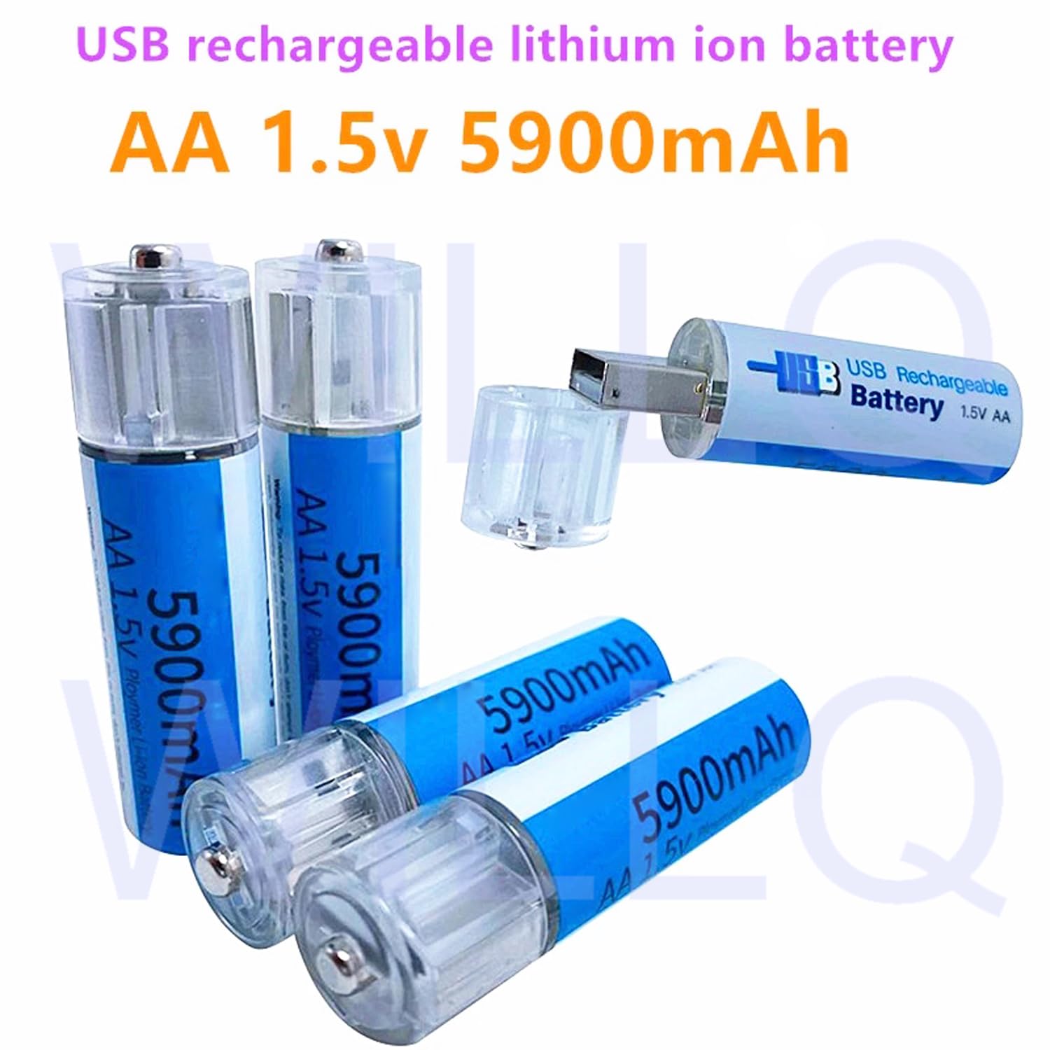 USB-wiederaufladbare AA-Batterien, 1,5 V, Doppel-A-Lithiumbatterien, 1,5 V, 5900 mAh, AA-Li-Ionen-Batterie mit USB-Stecker, 4er-Pack/8er-Pack