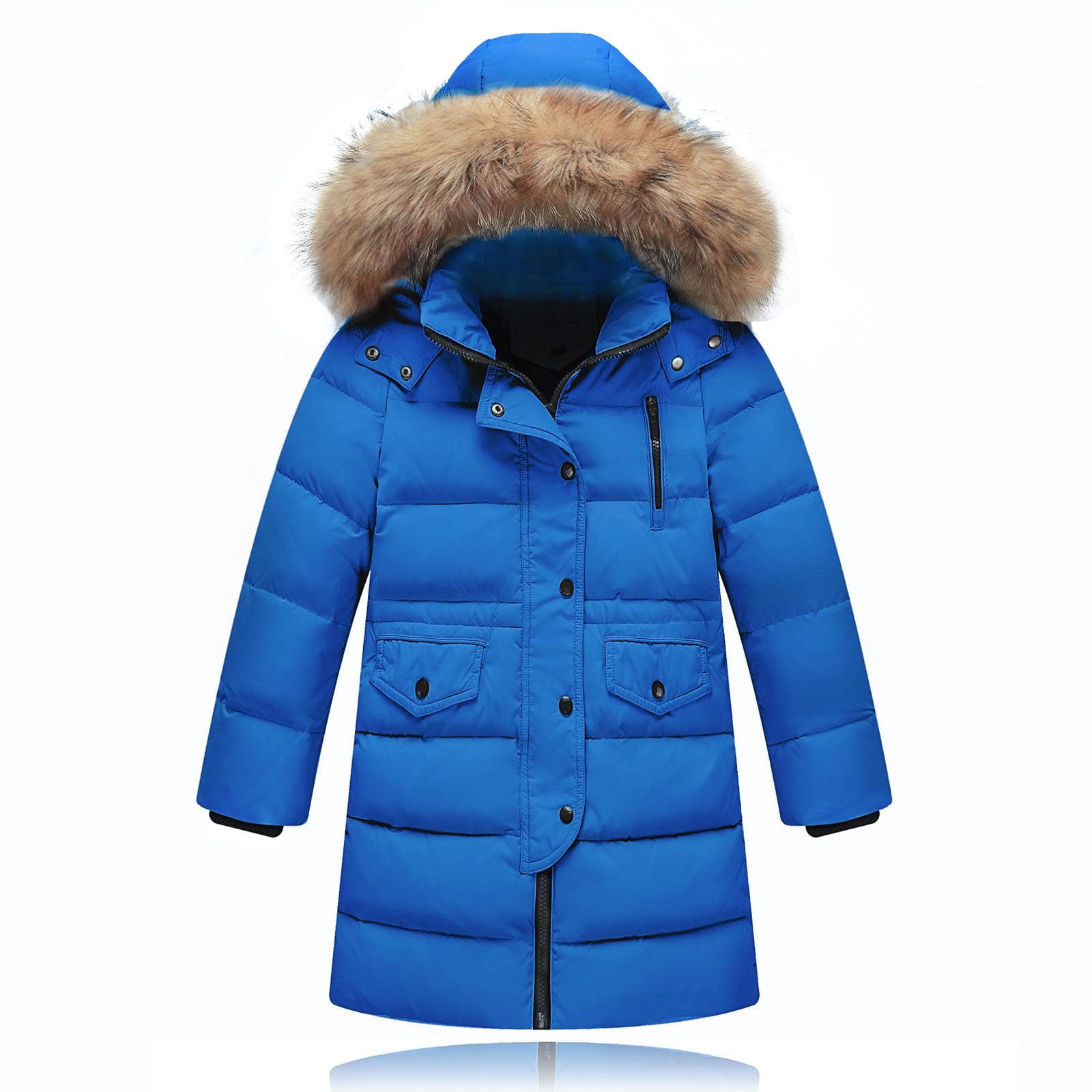 NUSGEAR Chaqueta Acolchada con Capucha Medio Largo, Abrigos de Invierno para niños Varones Parka para Niña de Invierno para Niña Plumiferos Abrigo para niñas Pequeñas Ligero Niños Pesado Resistente