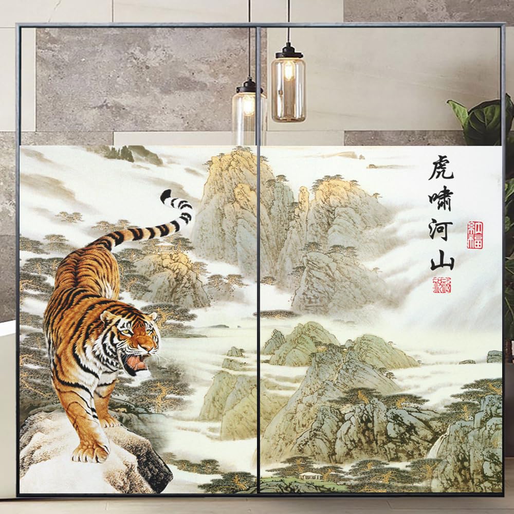 Pellicola Per Finestra Smerigliata Tigre: Adesiva, UV Block, Controllo Calore, 75x190 Cm