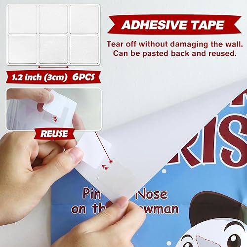 Miniatura 5 de Pin The Nose on The Snowman, juegos de fiesta de Navidad, suministros para niños, familias y grupos de adultos