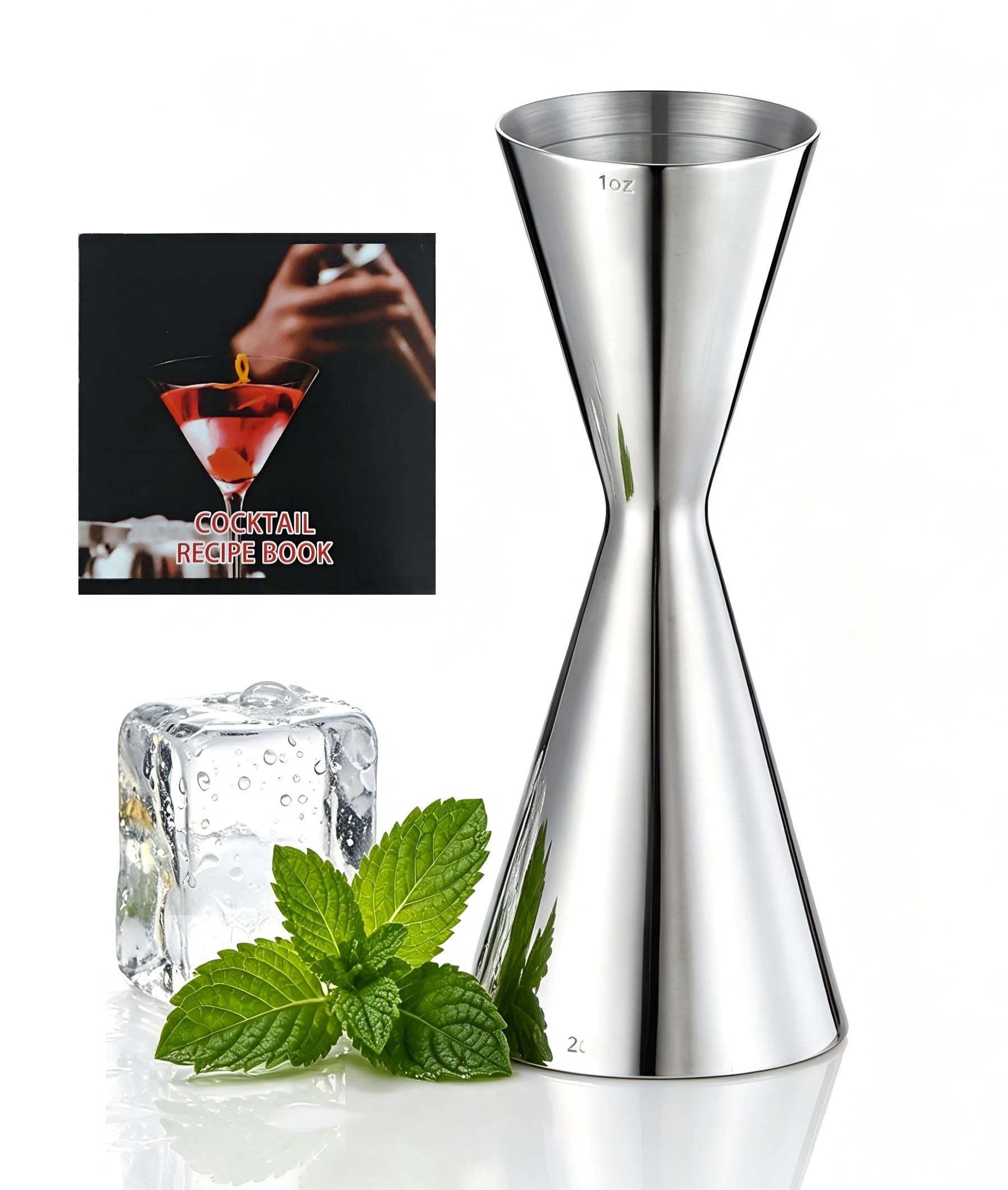 Japanese Cocktail Jigger - 2oz & 1oz Stainless Steel -2