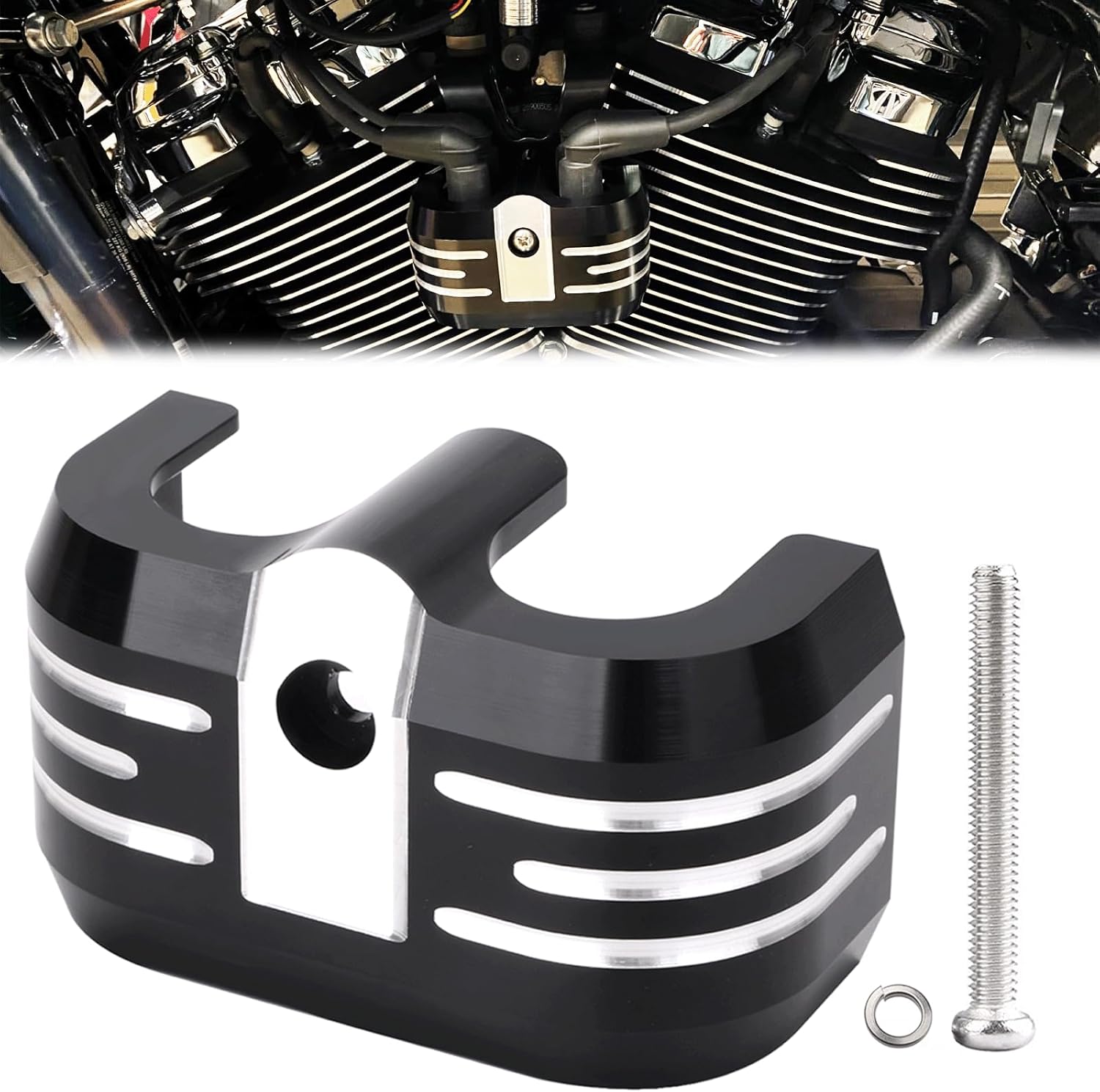 Ignition Coil Cover Fits for Harley Softail, Touring, Breakout, Street Bob, Fat Boy, Road Glide, Road King, Electra Glide, Street Glide 2018-2025 M8 Engine Models (Black)