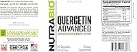Vista 3 de NutraBio Quercetina avanzada con vitamina C y bromelina añadidas - Potente antioxidante - 90 cápsulas - Suplemento dietético