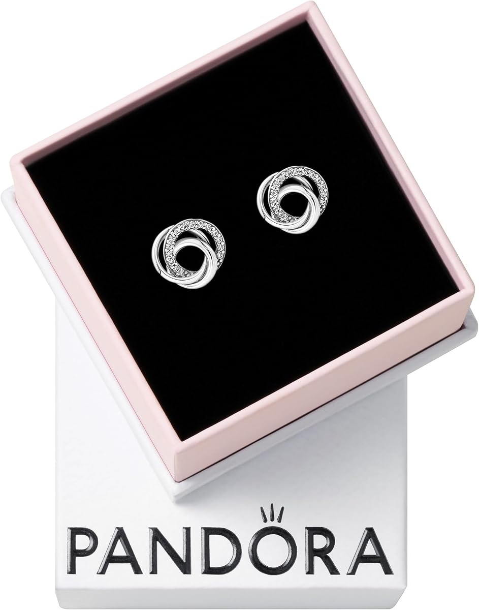 Pendientes familiares siempre rodeados - Pendientes atemporales para mujeres - Gran regalo para ella - Hechos con plata de ley y zirconia cúbica