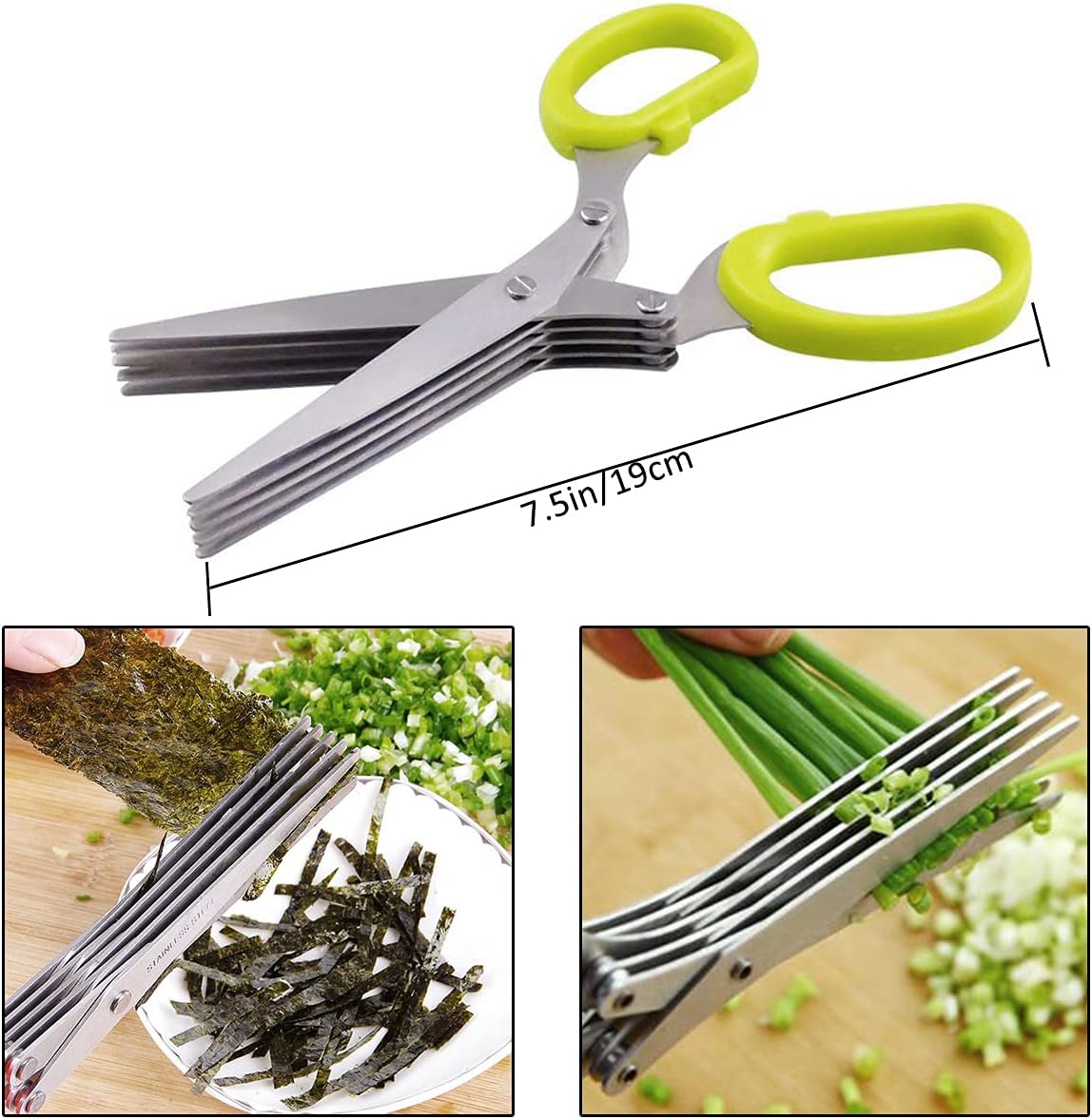 Exclusive Discount 90% Price AUTIDEFY Herb Scissors 2 IN 1 Tools Set Stainless Steel Herb Cutter Tools 5-Blades Scissors with Herb Stripping Tool, Cleaning Comb for Cutting Cilantro Onion Salad