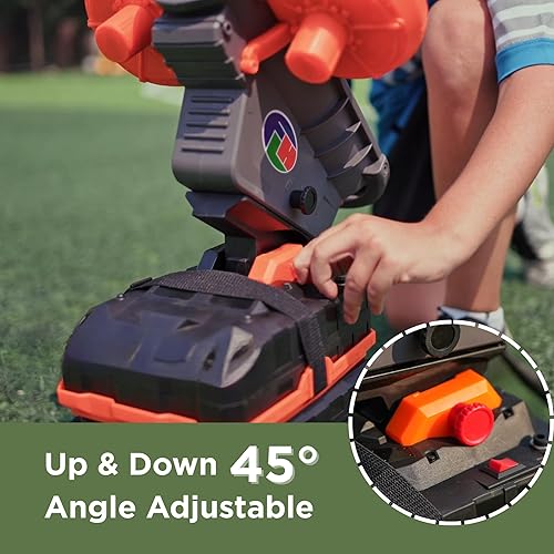 Miniatura 4 de Furlihong 389BH - Máquina de fútbol para niños y adolescentes, lanzador automático y manual, 3 ángulos ajustables, oscilación izquierda-derecha,