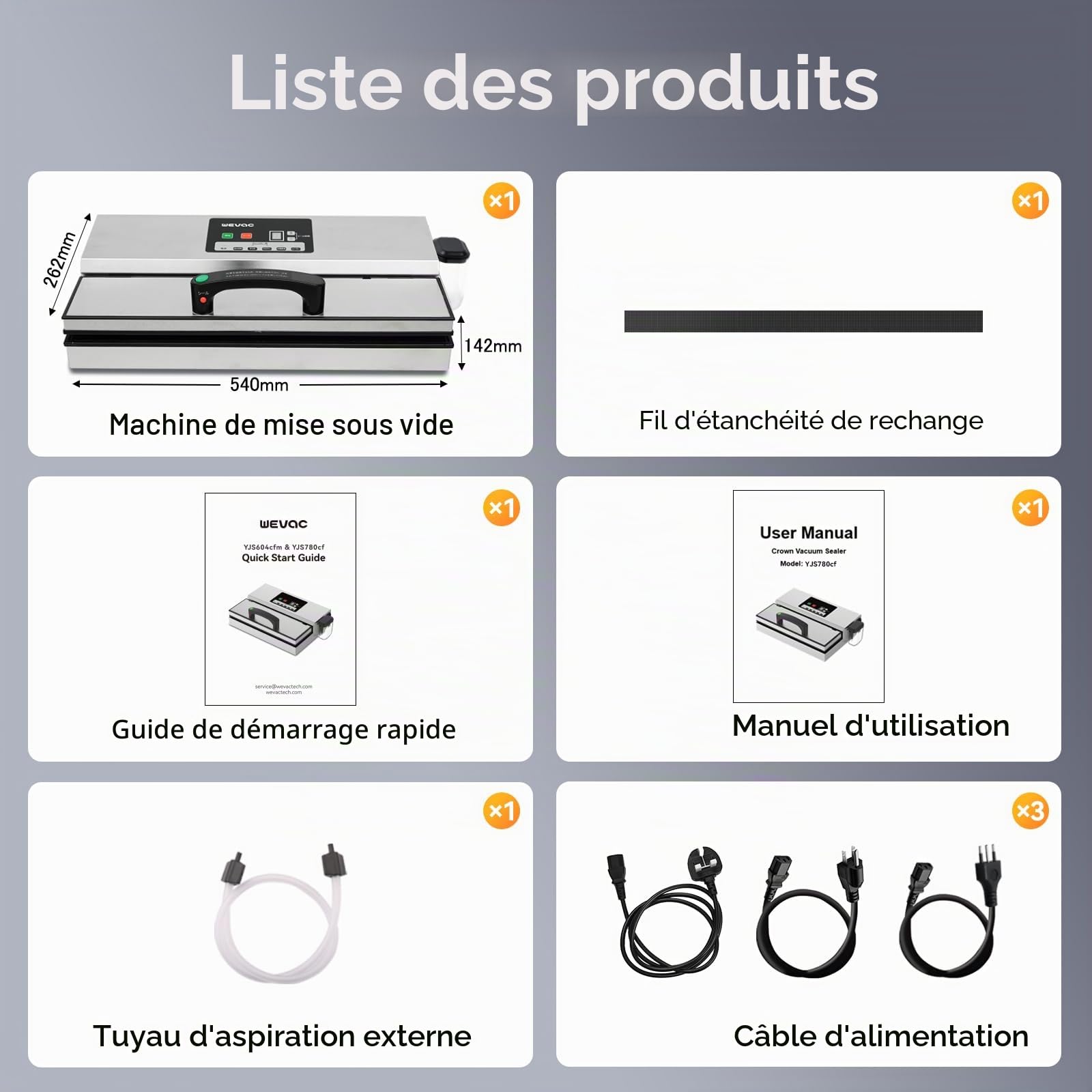 Wevac Machine à emballer sous vide alimentaire 95 kPa 550 W Puissante opération à une main Machine d'emballage sous vide 12 en 1 avec réservoir de liquide pour commerce ou ménage