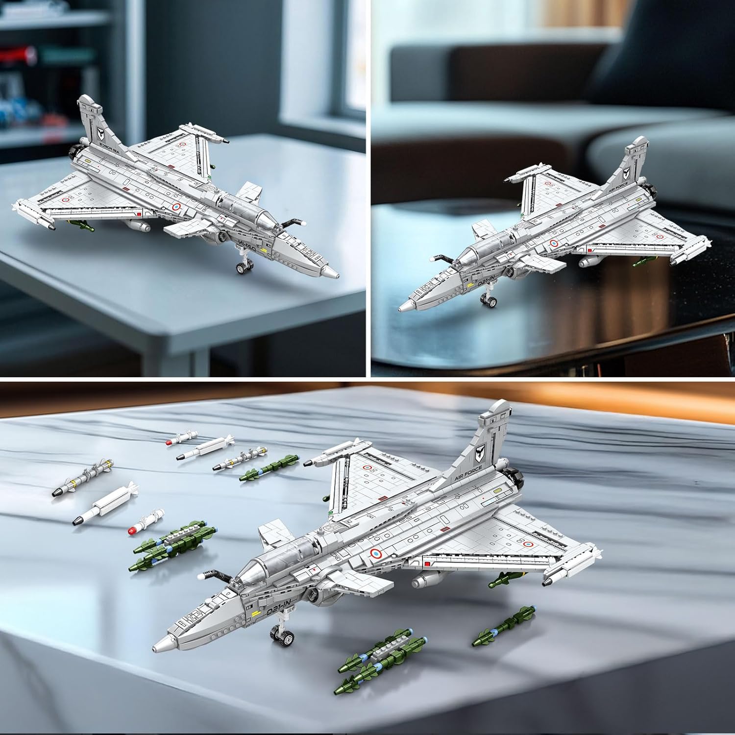 Reobrix Fighter Jet Building Set, Military Airplane Model Kit 33035, Technical Legendary Fighter Jet Building Blocks, Aircraft Plane Collectible Set Toys Gifts for Aviation Fans Adults