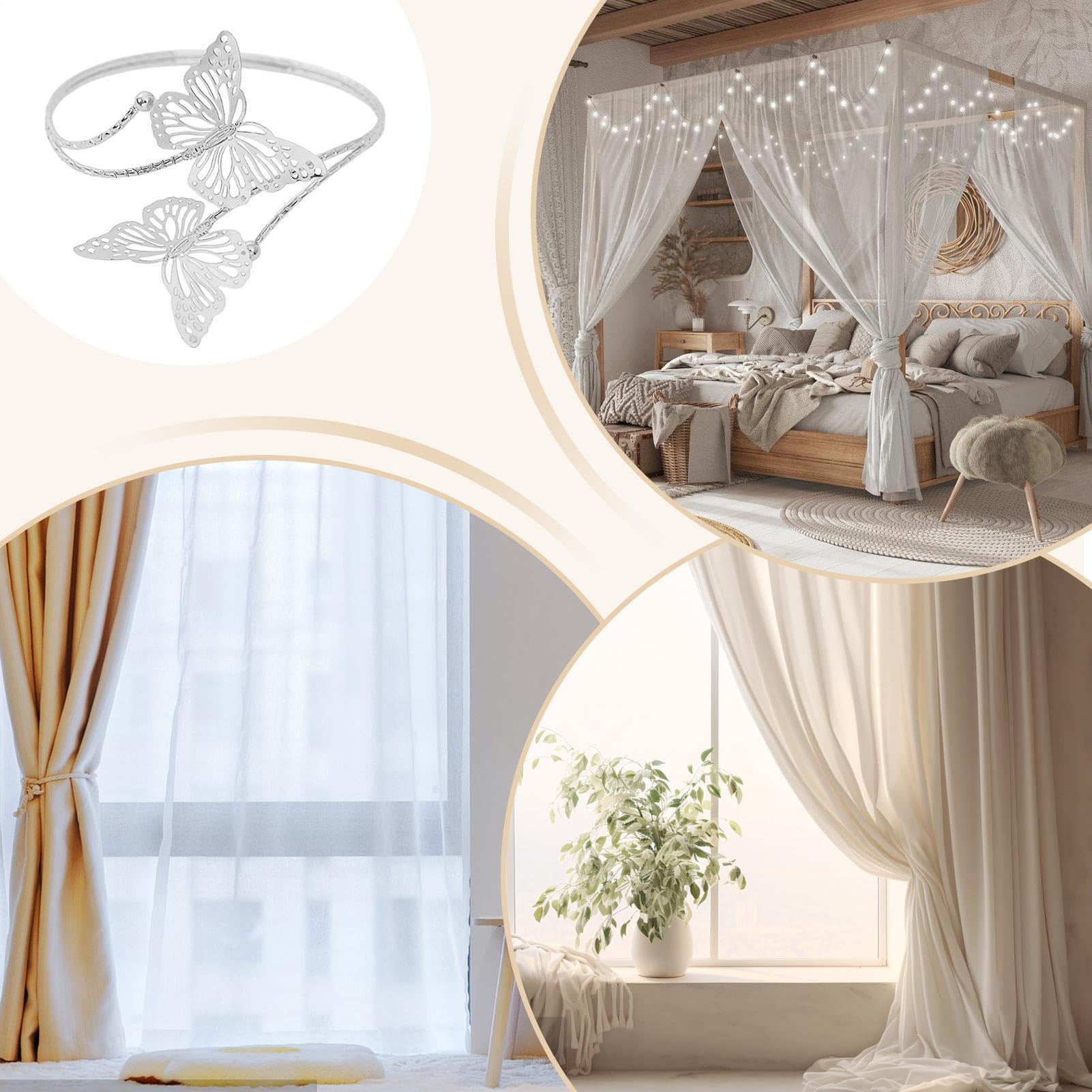 Lot De 10 Pinces Papillon Transparentes Faites Main – Déco Rideaux, Mariage, Fêtes – Élégance Et Romantisme