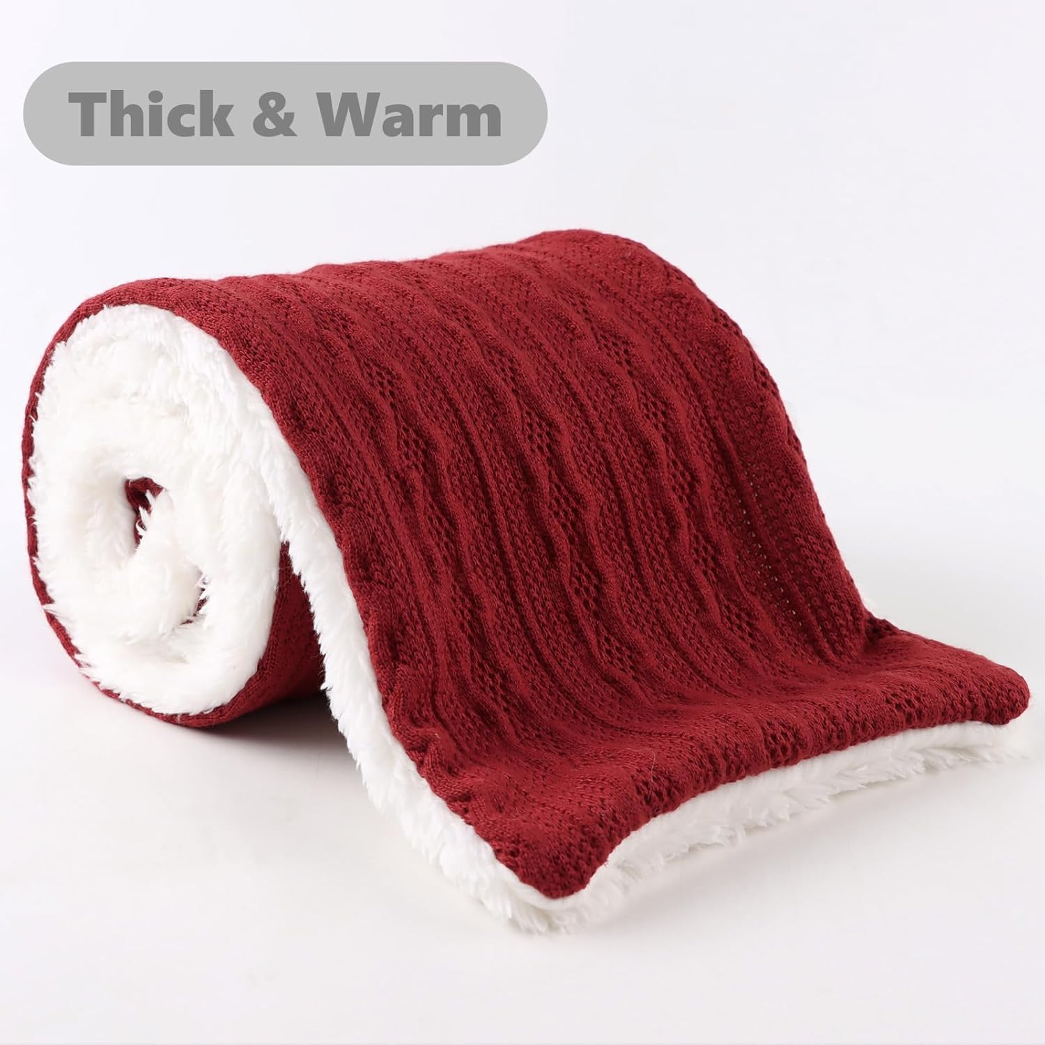 OMUKY Unisex Winter Knit Warm Scarves Thick Fleece Scarf Cold Weather Soft Neck Warmer for Women Men - Image 3