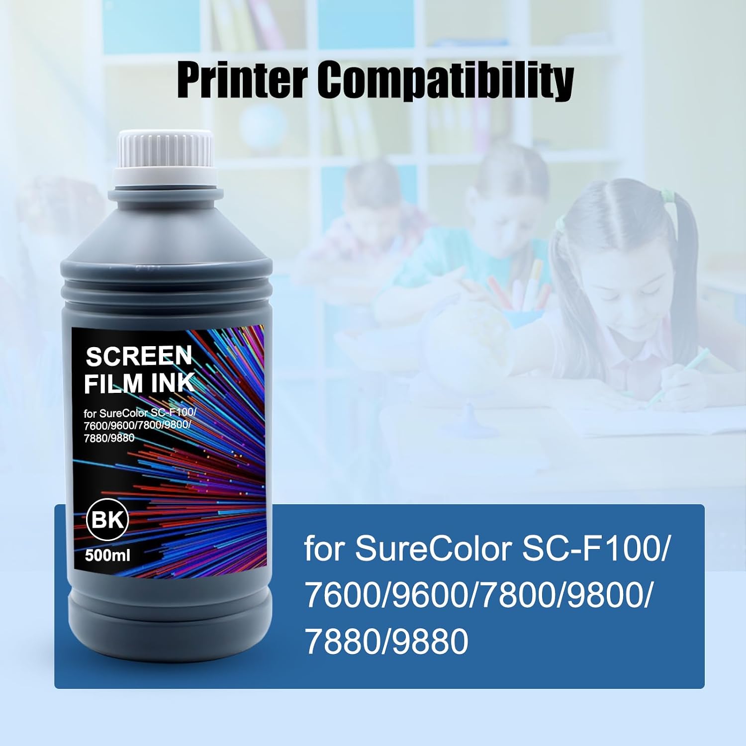 UV Blocking Ink Screen Printing Film Ink for SF100 7600 9600 7800 9800 7880 9880 for Create Screen Printing Stencil Films （500ML）