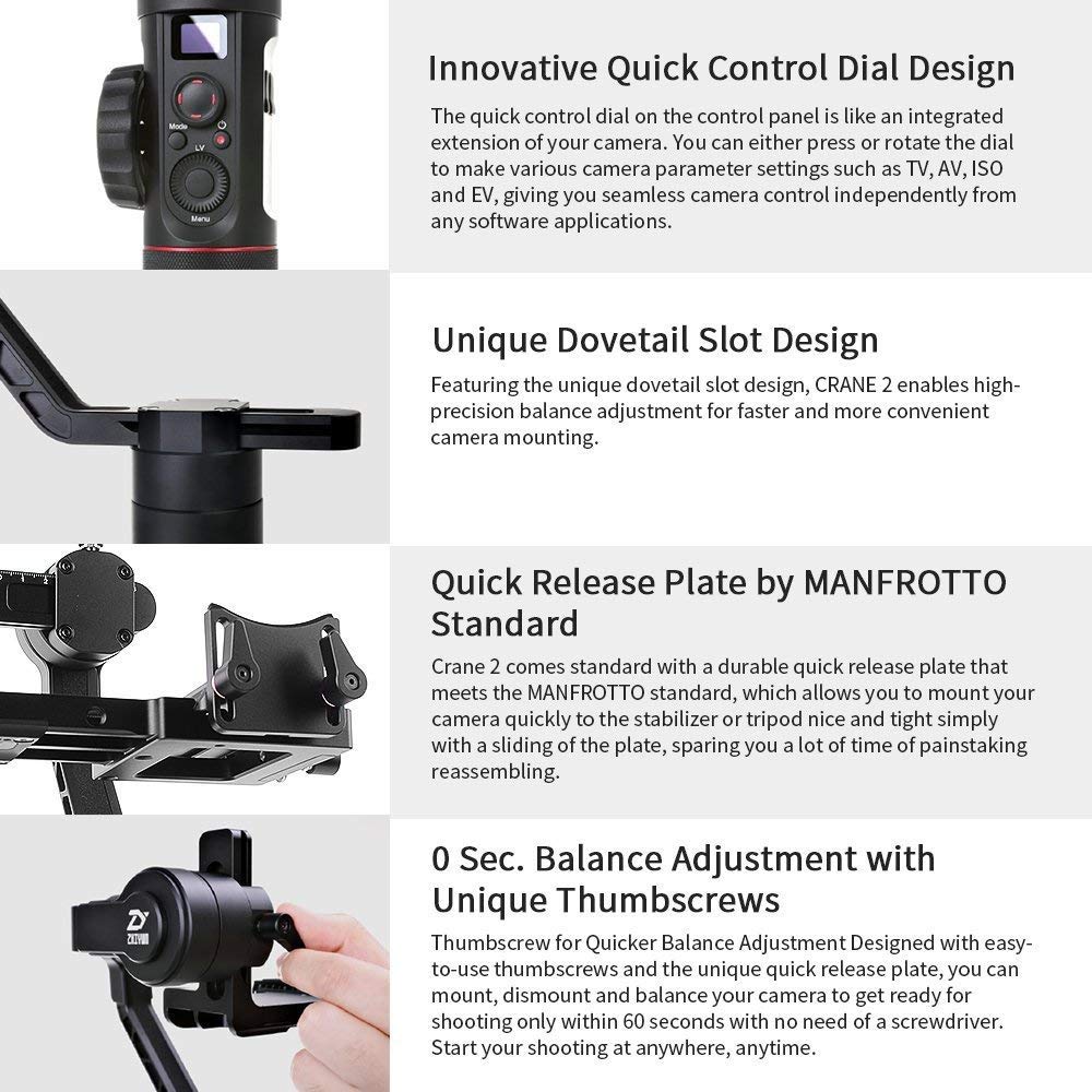 Amazon.com: Zhiyun Crane 2 más nuevo con enfoque de seguimiento 3