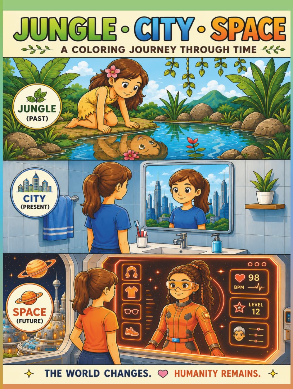Jungle City Space - A Coloring Journey Through Time