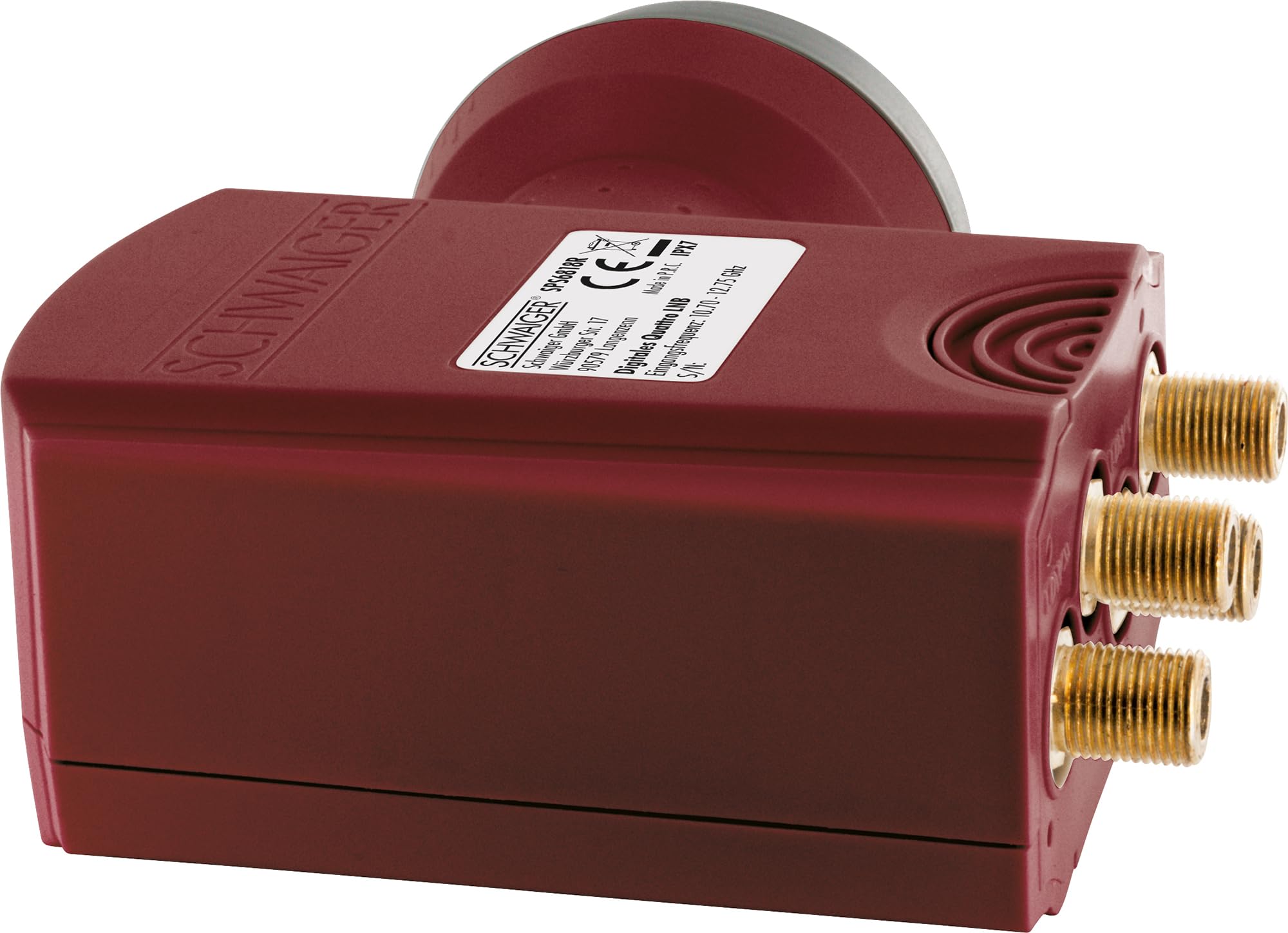 Schwaiger Quattro LNB 40mm Sun Protect Ziegelrot