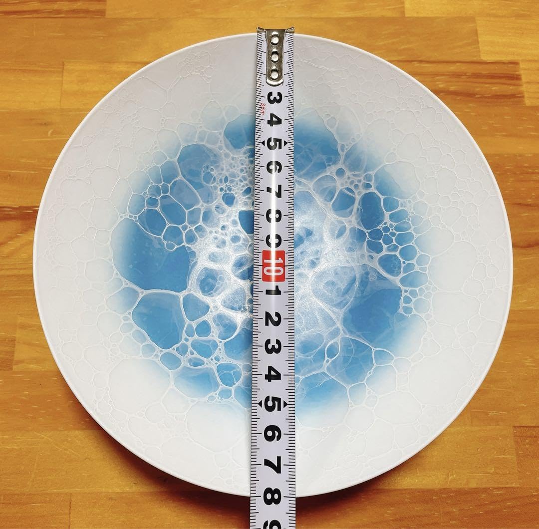 有田焼やま平窯元 やまへい泡AWA 30cm丸プレート ライトブルー 水色