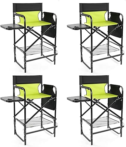 Miniatura 24 de Outvita Silla de Director de 26" de Altura con Asiento Plegable con Mesa Lateral y Bolsa de Almacenamiento, Soporte para 300 Libras, Silla Portátil