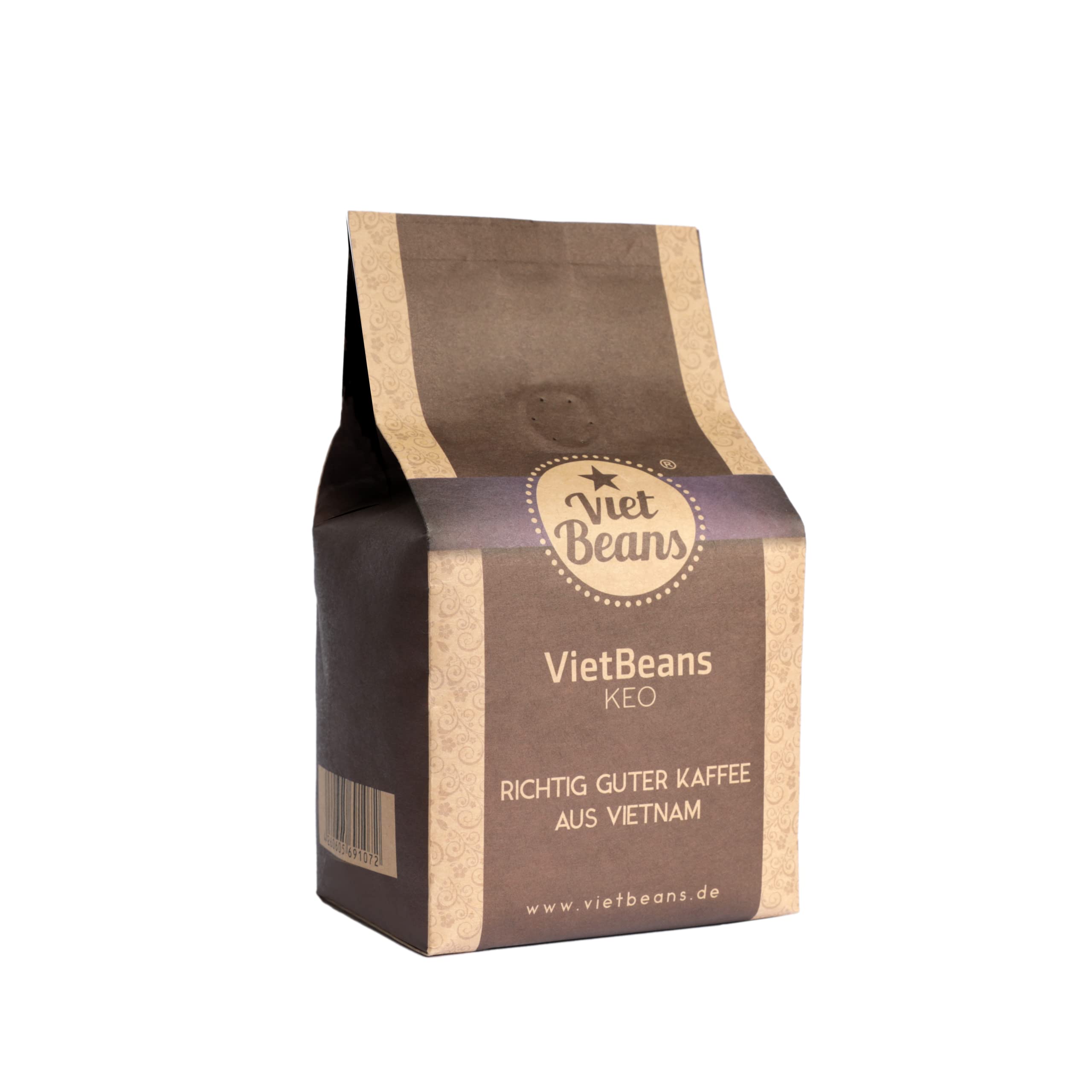 VietBeans Doppelpack schokoladig, nussig Bohne - 2 x 250g ganze Kaffeebohnen - Geschmack Schokolade und Nuss - Exklusiver Kaffee Vietnam