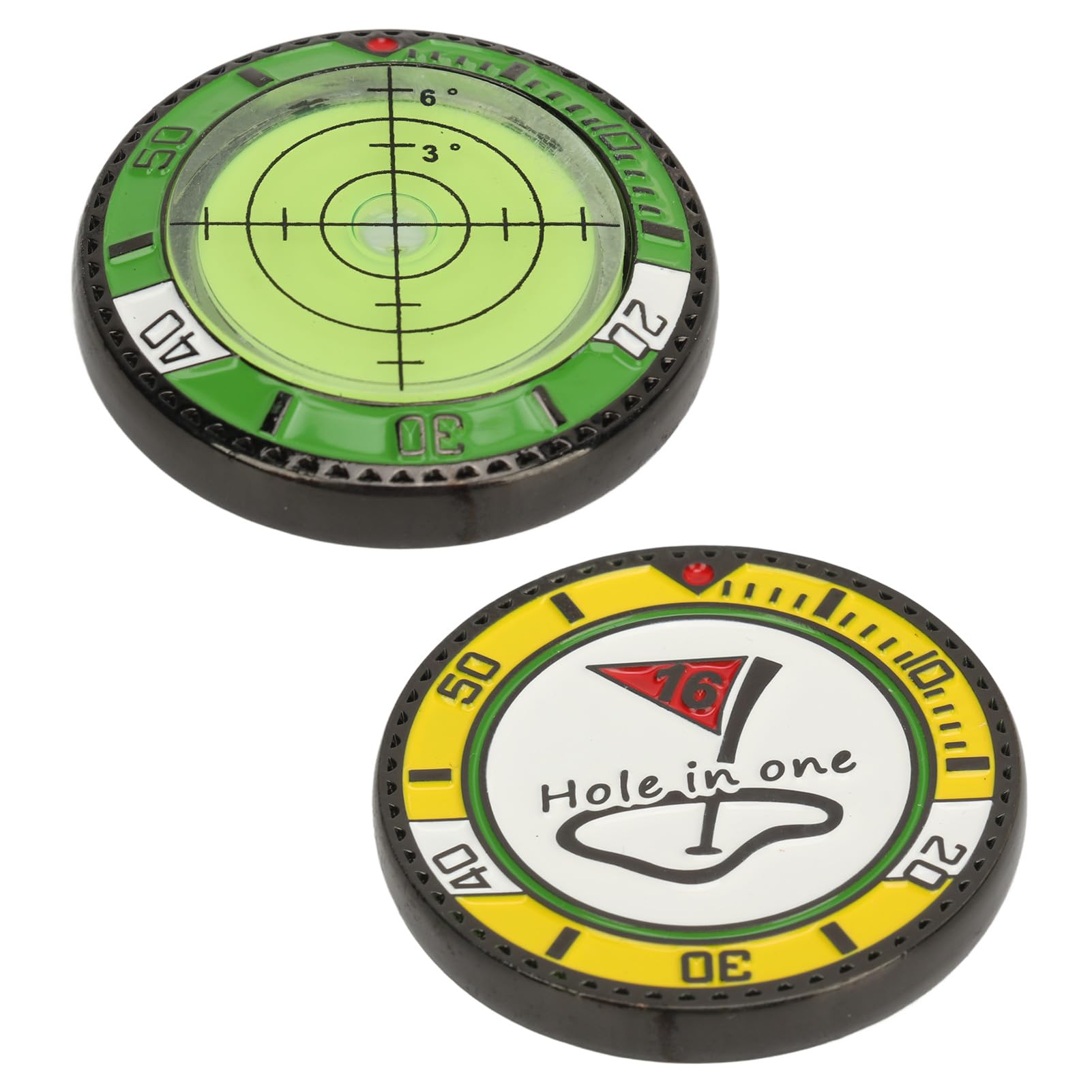 Golf Green Reader Dual Side Putting Aid Ball Marker con Nivel de Burbuja Accesorio Portátil Preciso para Burbuja Horizontal de Alta Precisión, Accesorios Putt Tool Hat Clip