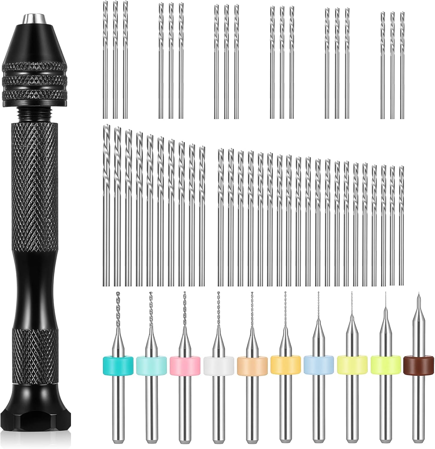 Pin Vise Hand Drill Set with 48 Micro Drill Bits, Small Drills Bits