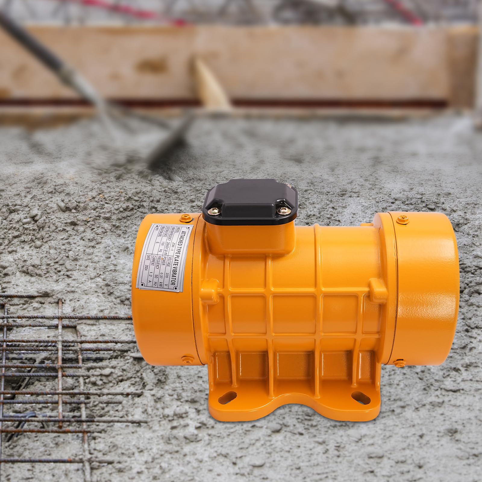 Vibrationsmotor 220V 370W, Industrieller Betonrüttler mit 150kg Erregungskraft & 2840 U/min, Einstellbarer Rüttelsieb Elektrisch für Baustelle, Silos und Siebe, IP44 Wasserdicht (370, Watt)