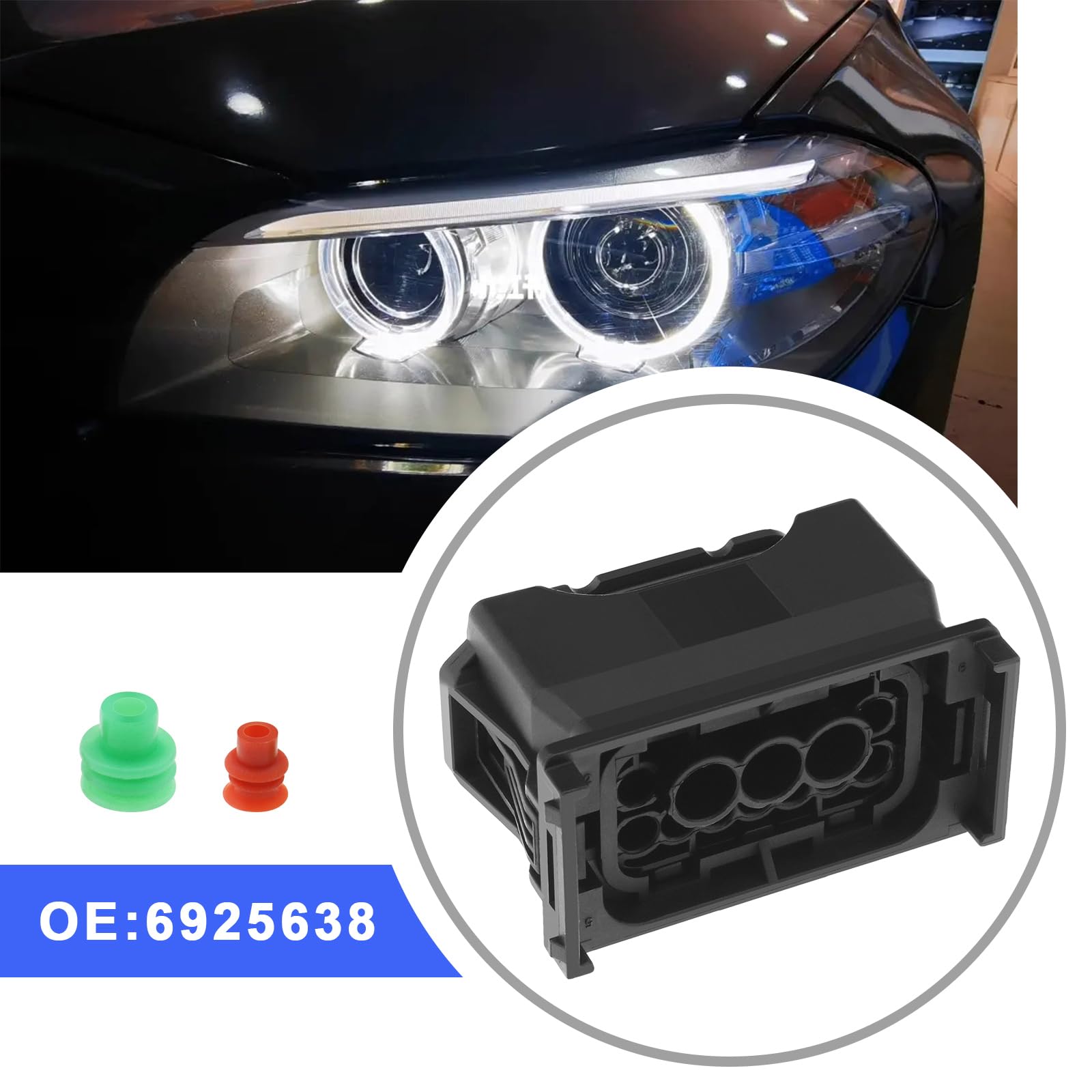 ECSiNG Auto Scheinwerfer Stecker 6 Pin - Kompatibel Mit BMW G20 G05 G06 G07