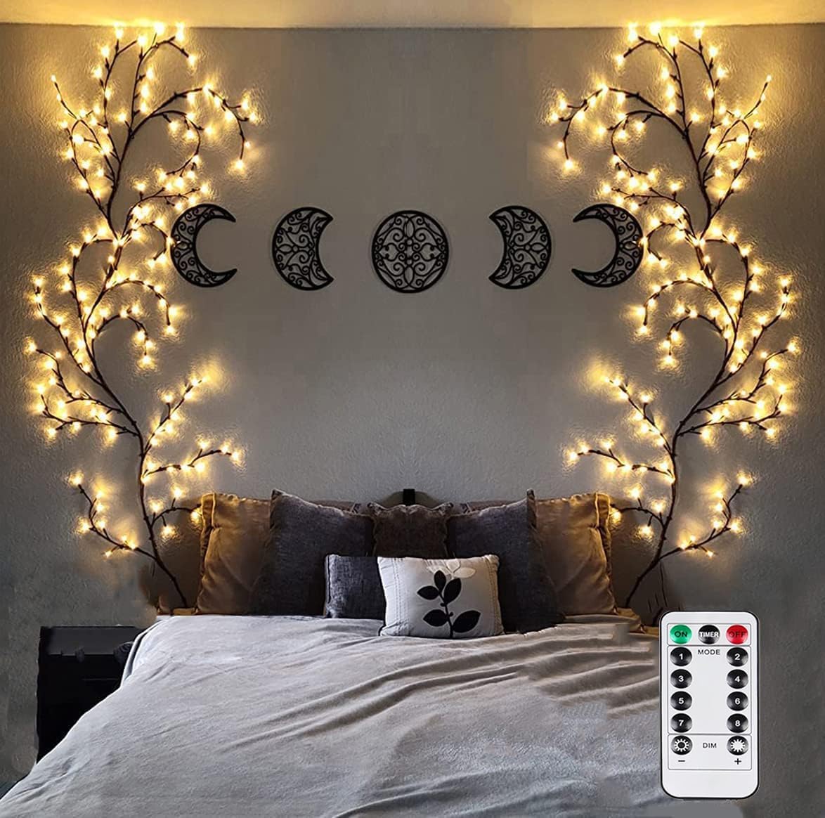 Enchanted Willow Vine Lights with Remote, Christmas Decorations DIY Vines for Room Decor, 144 LEDs Artificial Plants Tree Branches,8 Modes Vines with Lights for Bedroom Wall Living Room Decor(1PCS)
