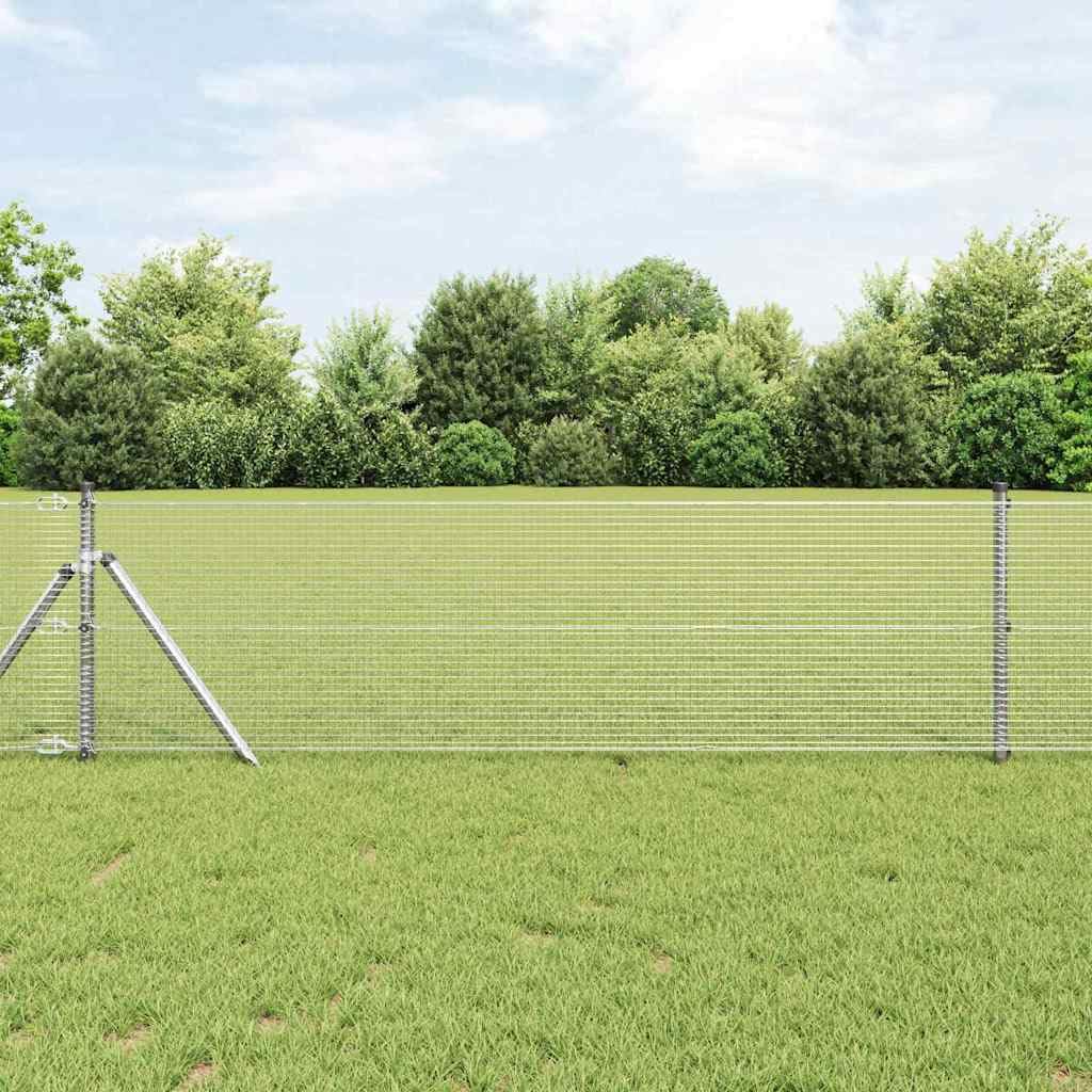 Zaunpfosten Set 2500 x 60 mm Silber 13 Stahl-Posts mit pulverbeschichteter Oberfläche Modernes Design und Wetterschutz für Garten Zaun Bau Balkon und Terrassenprojekte