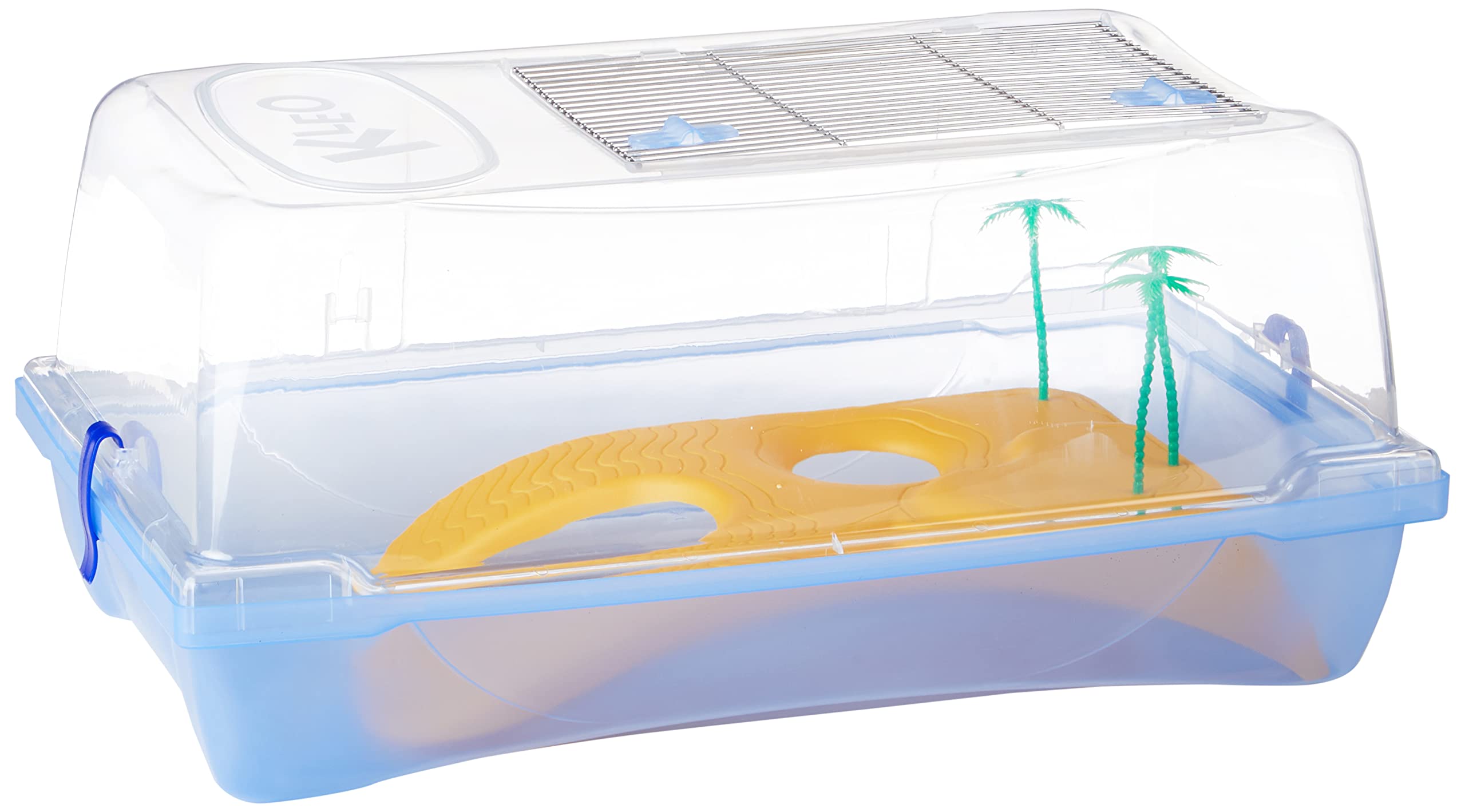 ARQUIVET Tortuguera Kleo - Acquaterrario con isola e palme per tartarughe - Tartaruga in plastica - Tortuguero per casa e giardino - Tartarughe adulte e piccole - 57 x 33 x 25 cm