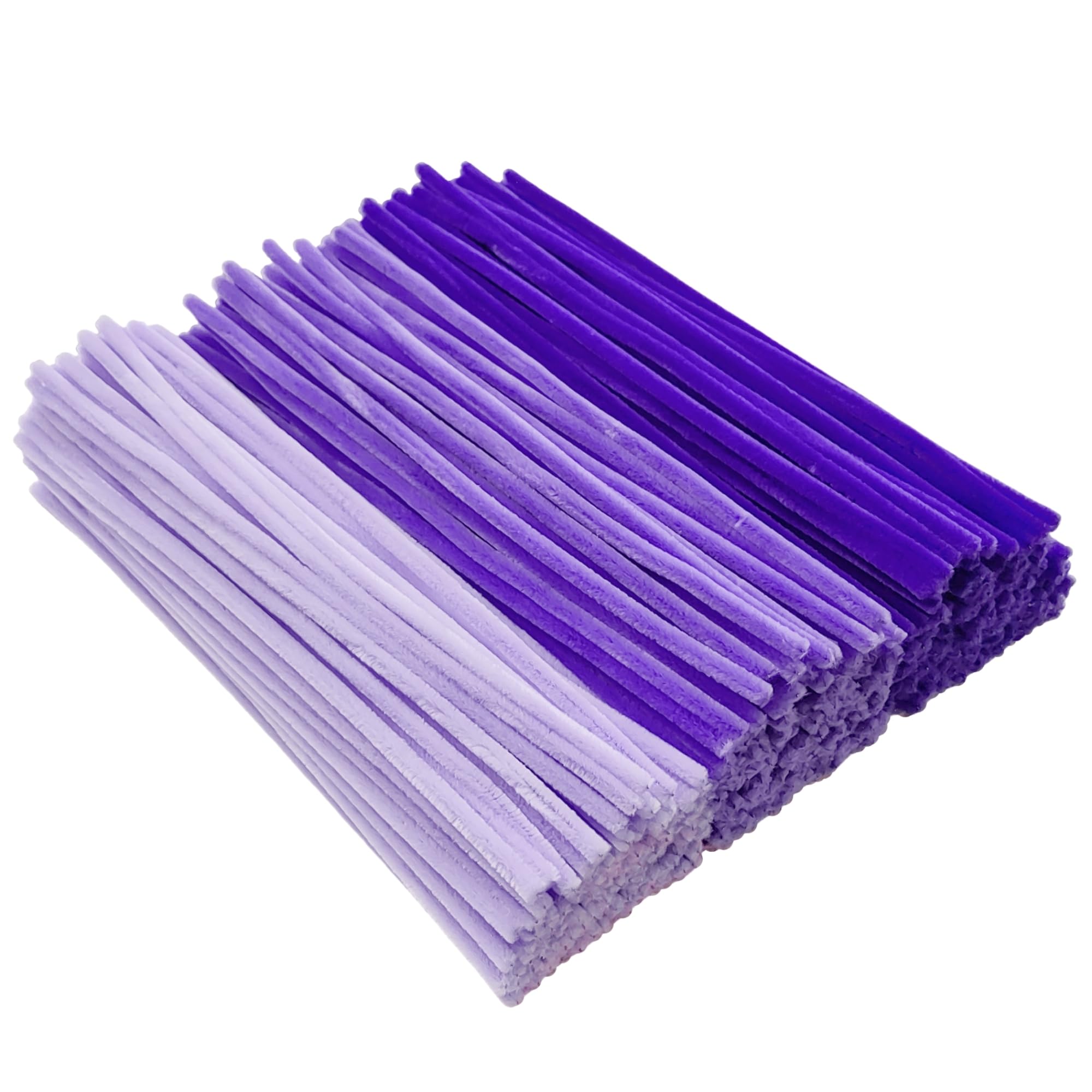 YYUENGTAK 300pcs Purple Pipe Cleaners Bulk(3 different tone purple) - Fluffy Craft Pipe Cleaners for Arts & Crafts, Ideal for Making Flowers, Animals & Decorations (12 x 0.24 inches),Chenille Stems