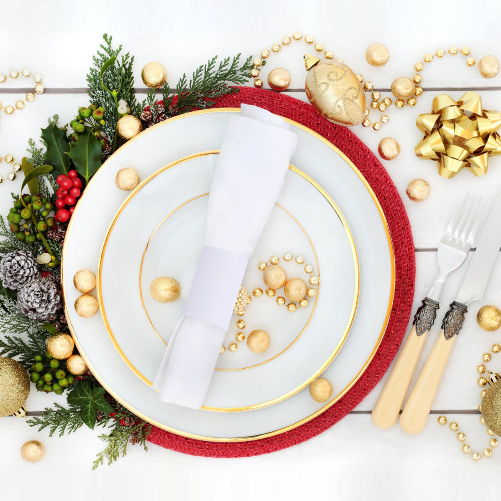 XINGYUNDEL White Napkin Bands, Paper Napkin Rings Self Adhesive,Silverware Wraps Bands,Table Setup Wedding Event Party Supply,200 Pcs/White,NB-200-2White