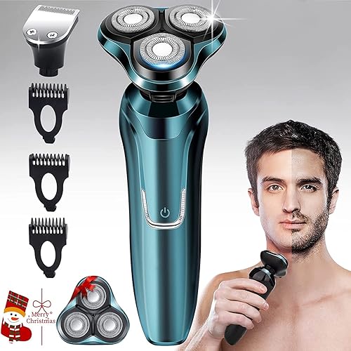 Electric Razor for Men Mens Electric Shavers Dry Wet Waterproof Face Shaver for Mens Rechargeable Razors for Shaving Cordless Rotary Shaver Razors