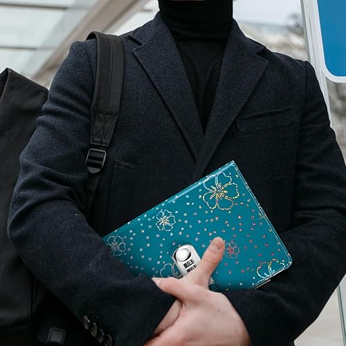 Miniatura 6 de ARRLSDB PU Leather Journal with Lock, A5 Size Diary with Combination Lock Password Notebook Locking Student Diary Notepad (Green)