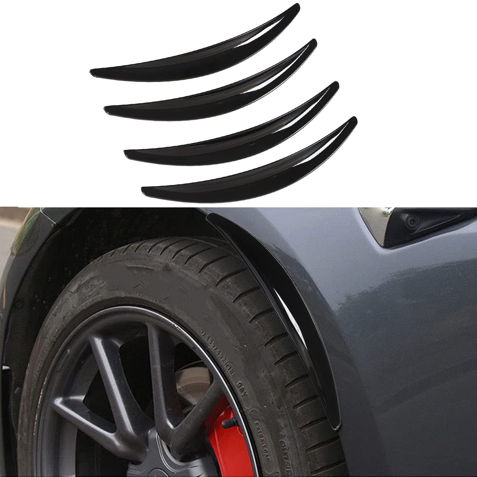 Kotflügelverbreiterung Für 2017–2022, 4 ABS Schwarz gebacken Radlauf Verbreiterung Auto-Kotflügelverbreiterungen Klebemontage Radlaufstreifen für sportliche Optik
