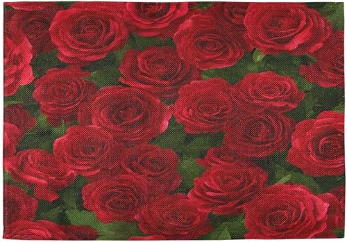 Miniatura 15 de Bolaz Juego de 4 manteles individuales abstractos con diseño de copo de nieve rojo de Navidad, lavables, para cocina, comedor, decoración de mesa