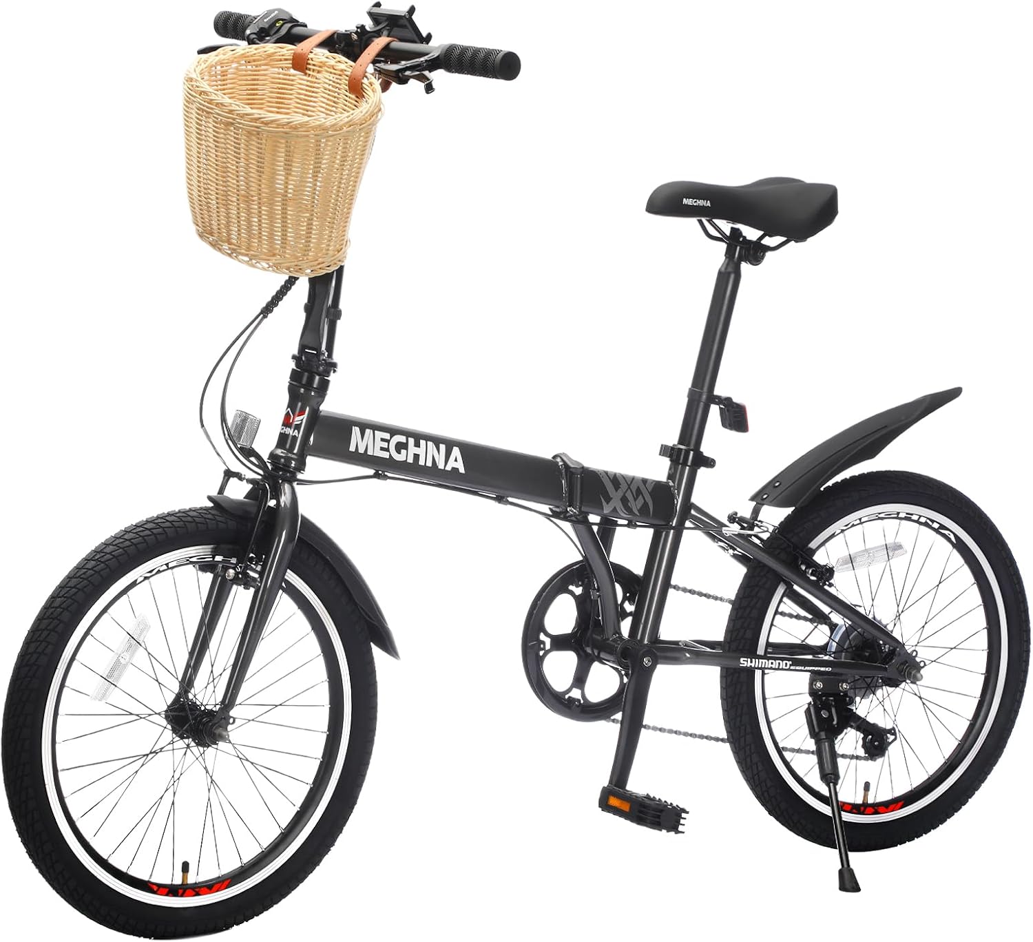 ZUKKA Folding Bike 20 Inch Foldable City Bike 6 Speed Transmission System & Double V-Brakes High Carbon Steel Frame Adult Bicycle for Commuting Traveling Exercising