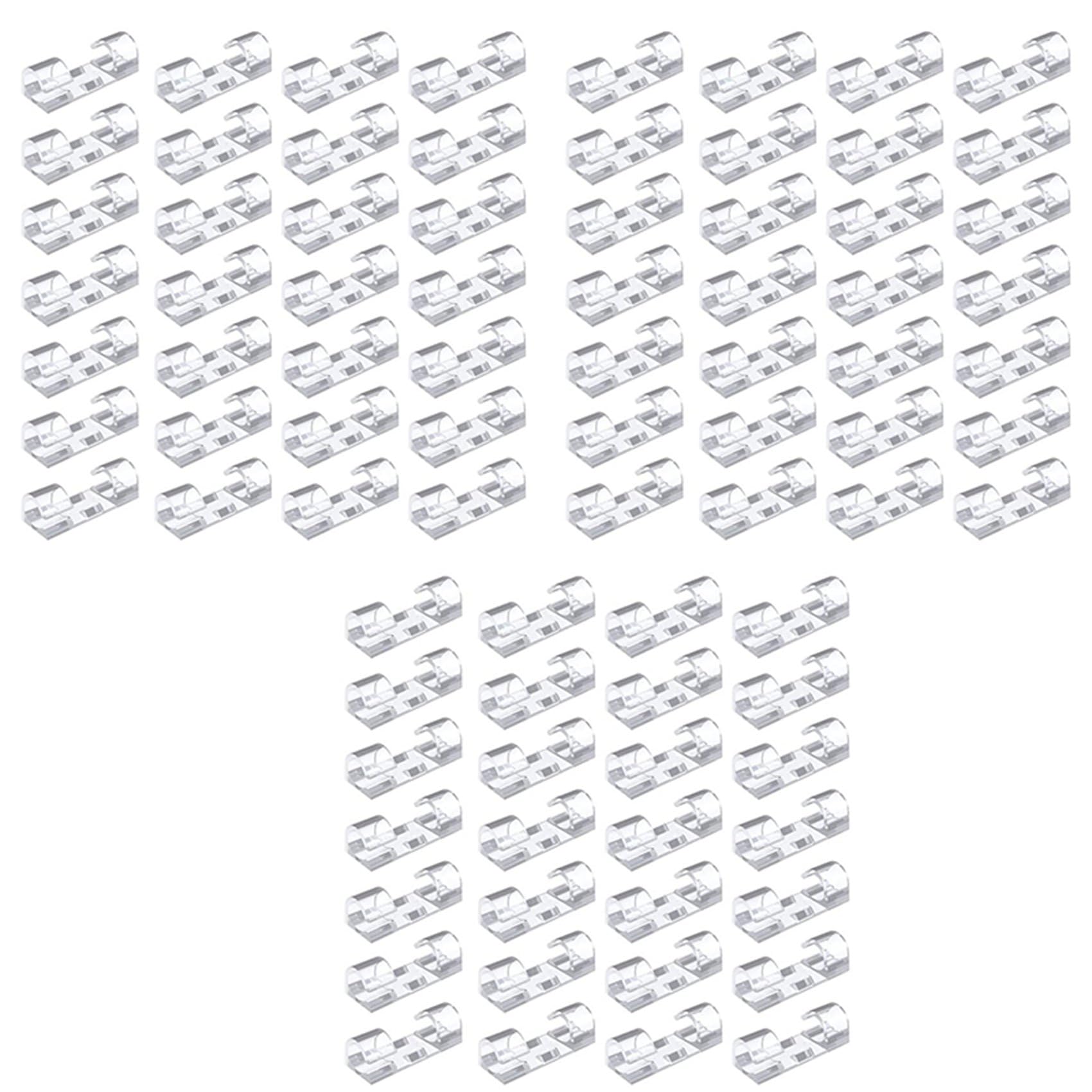 Jnchdghwa Transparent 300Pcs Cable Clips Cable Tidy Wire Holder With Strong Self Adhesive Pads Plastic Cord Management Organiser