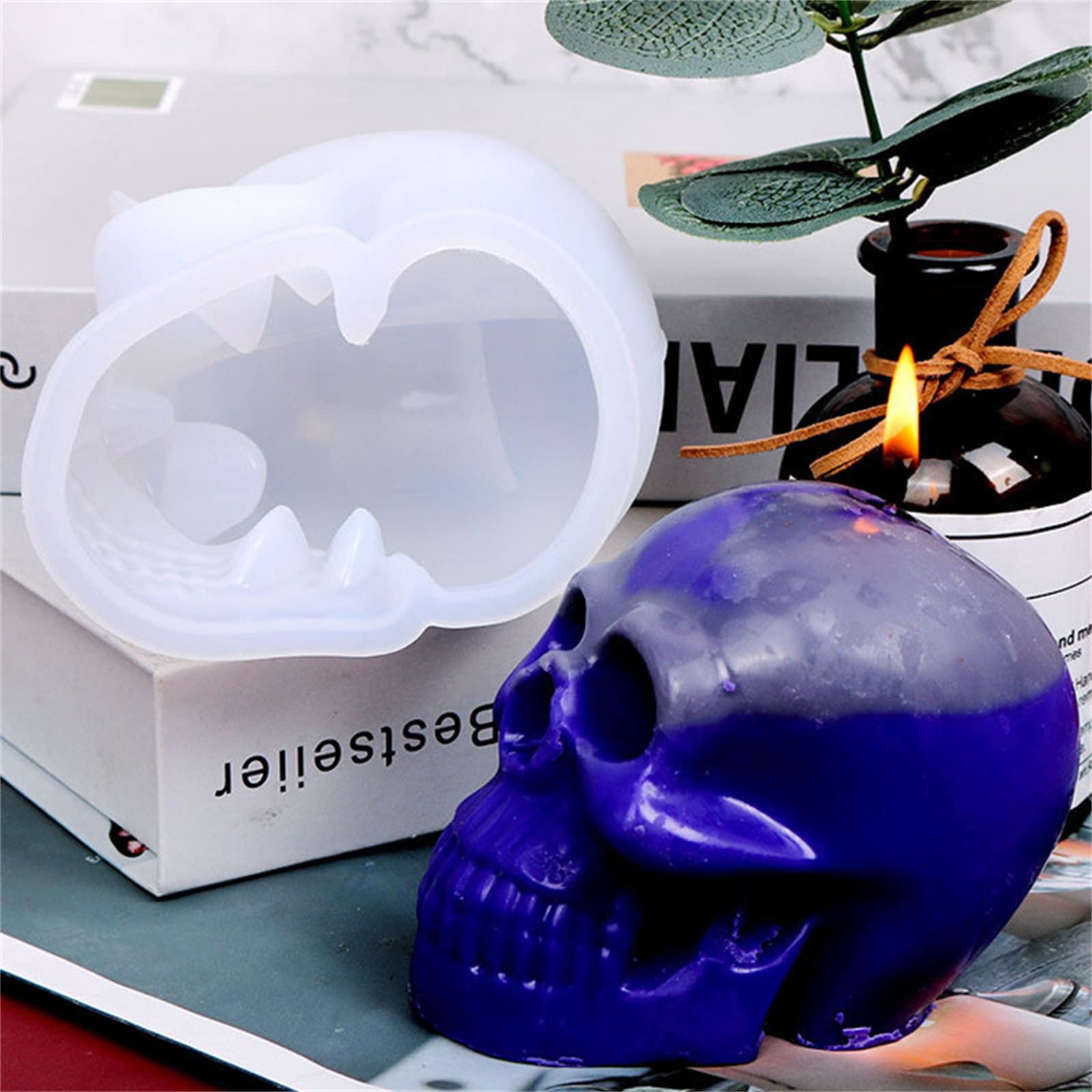 3 Totenkopf-Silikonformen Für Kerzen, Seife & Harz – DIY Halloween-Deko