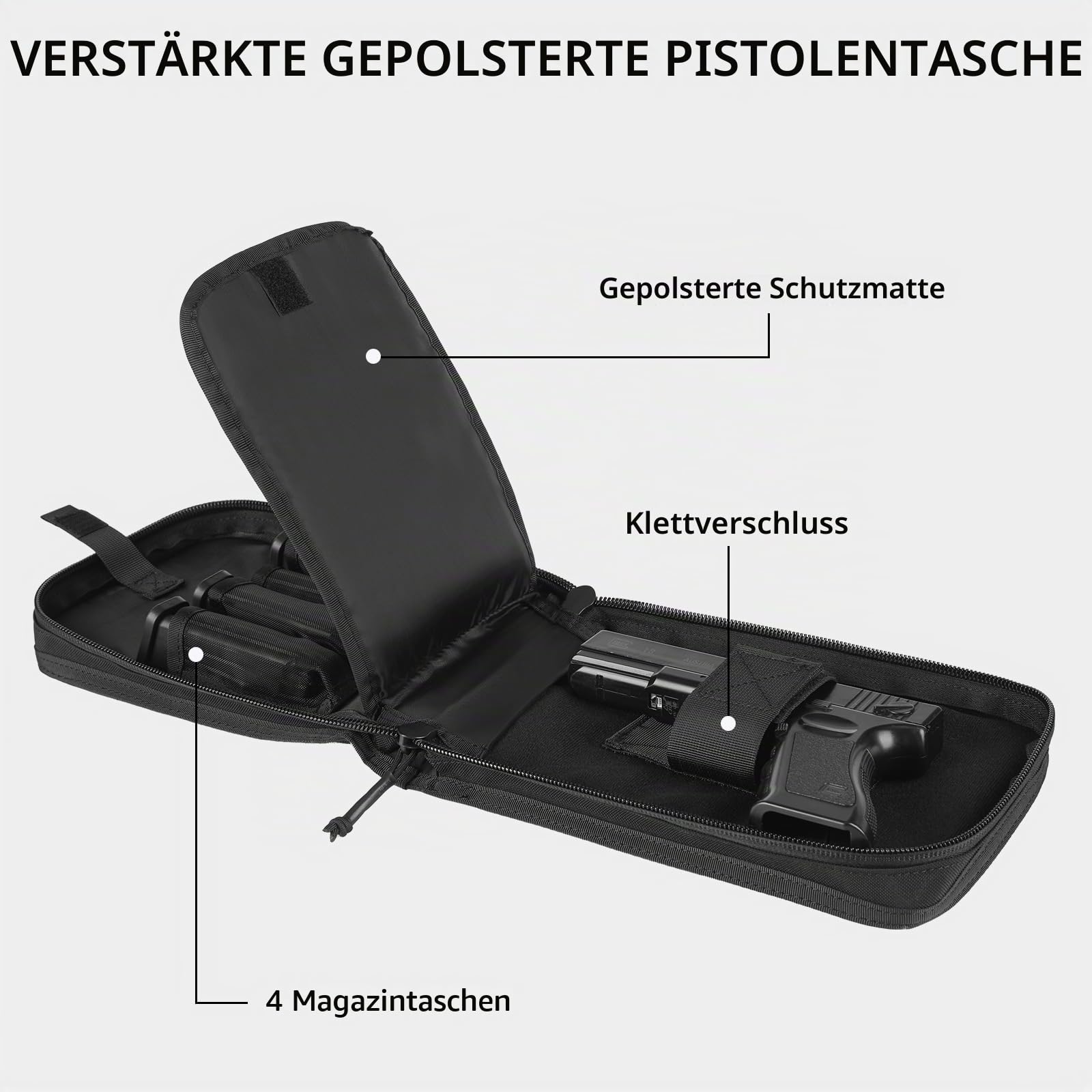 VOTAGOO Taktischer Rucksack für Handfeuerwaffen, Munition, 3 Pistolentaschen, für Jagd, Militär, Wandern