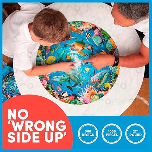 Miniatura 2 de A Broader View Rompecabezas de mesa redonda con vista al océano 500 piezas rompecabezas para adultos y niños adecuado para grupos de 2 o más todo el