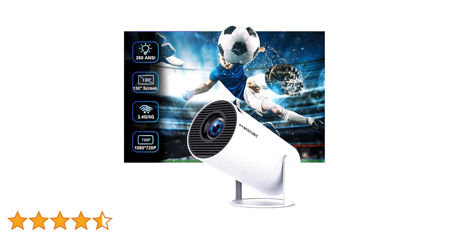 HY260 Pro Mini Projector Autofocus 4K Android 11 Native 1080P 300ANSI Dual Wifi Air Mouse Voice Control Projector 2025