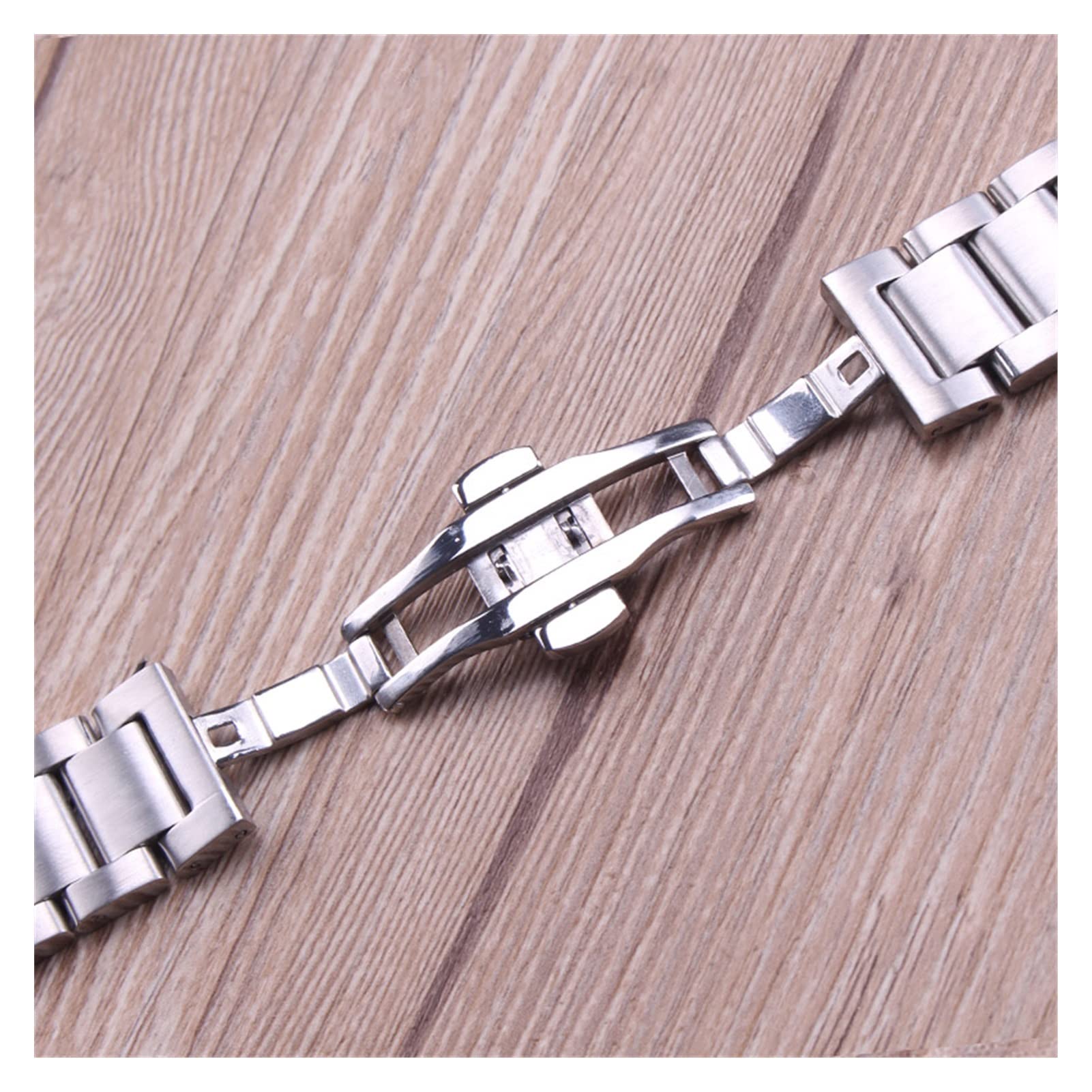 SiChouwz - Cinturino per orologio da polso in acciaio inox, da uomo, in metallo argentato, 18, 20, 21, 22, 23, 24 mm, alla moda, accessori
