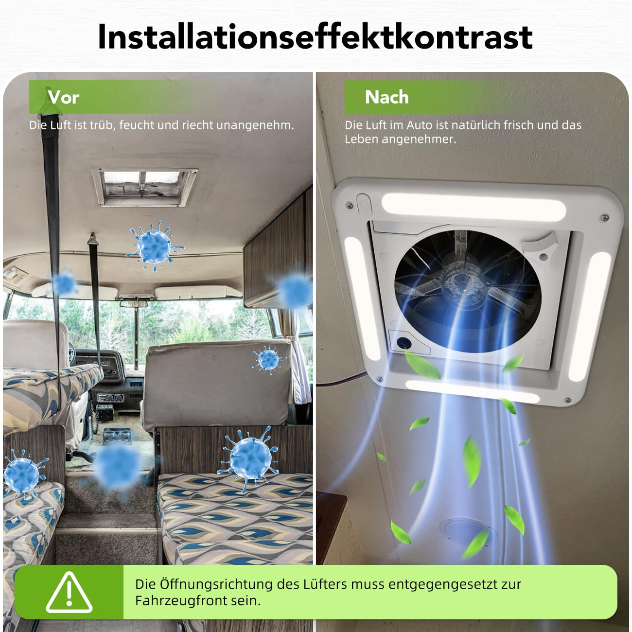 Dachluke Dachfenster Dachhaube 28 x 28 Wohnwagen Wohnmobil Caravan mit Insektenschutzgitter, Milchglashaube, Teleskopausstellern, UV-beständigem Kunststoff mit LED-Licht & Abluftventilator 12V