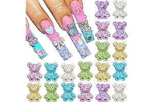 50Pcs 3D Little Bear Nail Art Charms: Embellish Your Nails with Enchanting Cuteness
