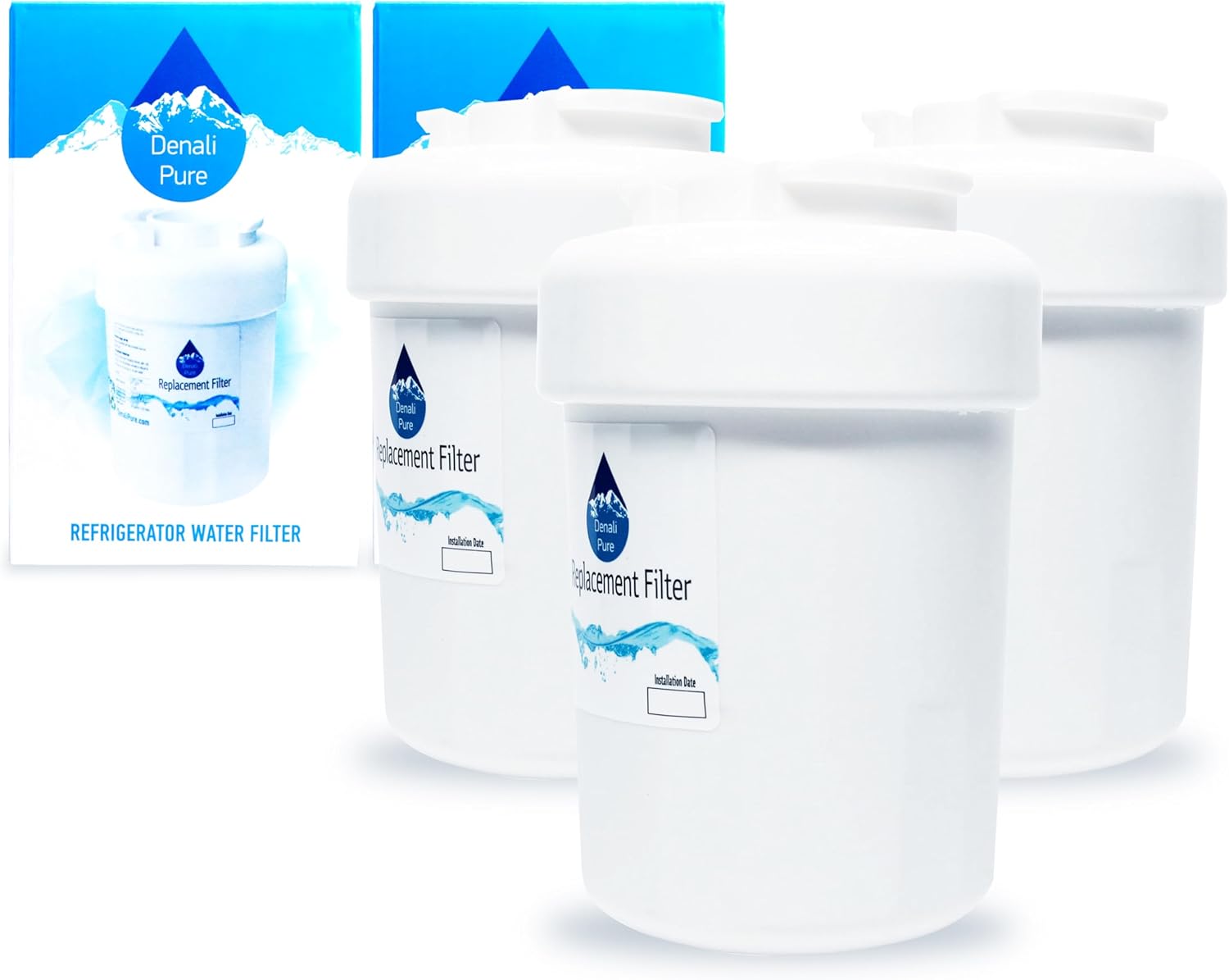 3-Pack Replacement for General Electric GSS25MSSESS Refrigerator Water Filter - Compatible with General Electric MWF, MWFP Fridge Water Filter Cartridge