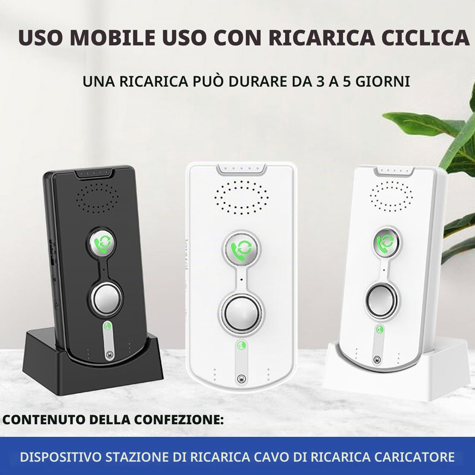 Intercom Wireless per Casa 1000 M VOCE VOCE Attivata Interfono a 2 Vie per Home House Business Room to Room DC5V 1A (WHITE)