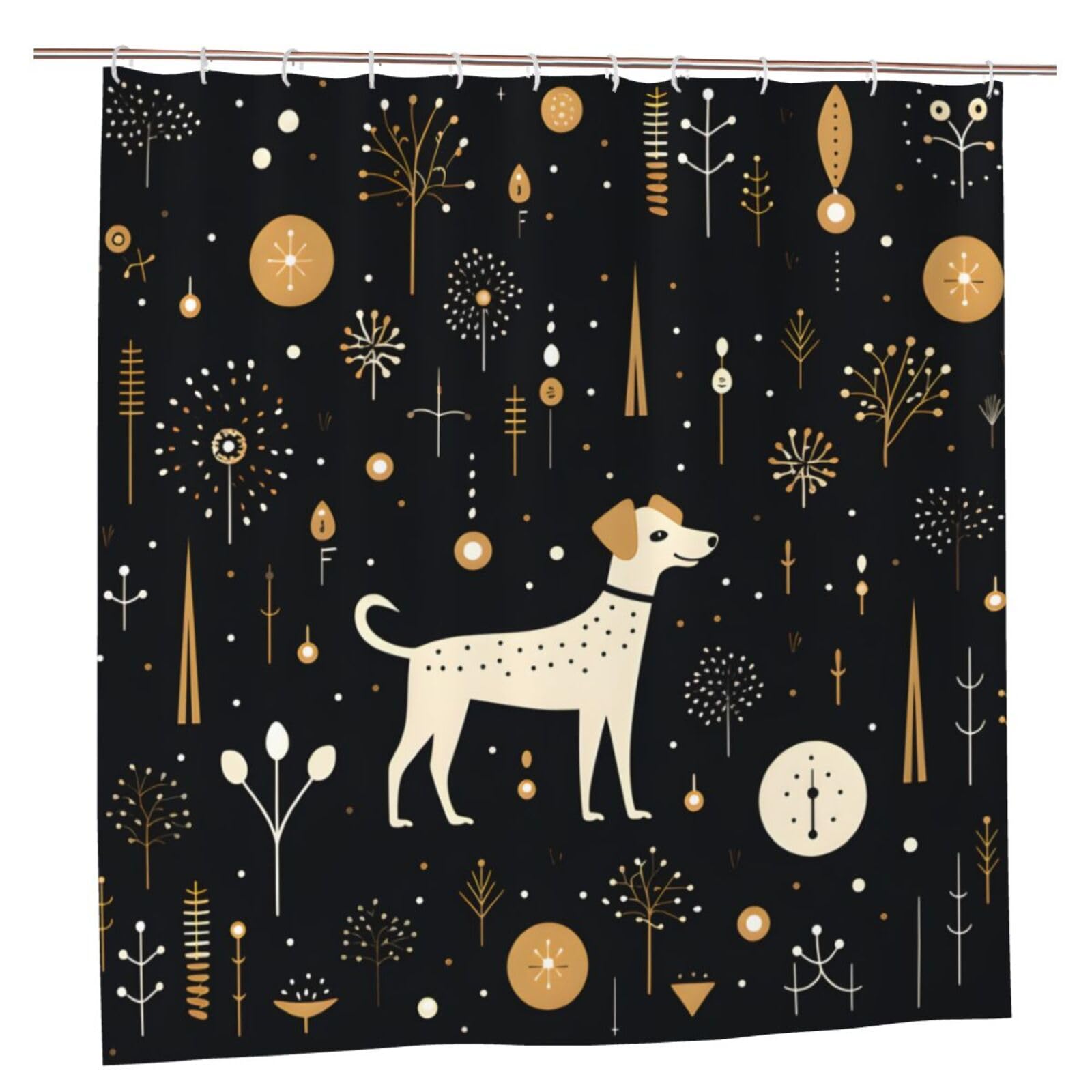 Rideau de douche en tissu imperméable 183 x 183 cm Mexpekil LineElement avec crochets