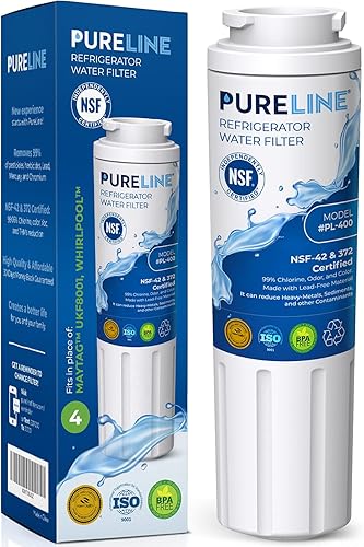 Pureline Filtro de agua de repuesto UKF8001 para Everydrop Filter 4, EDR4RXD1, Maytag UKF8001, UKF8001AXX-750, UKF8001AXX-200, Whirlpool 4396395,