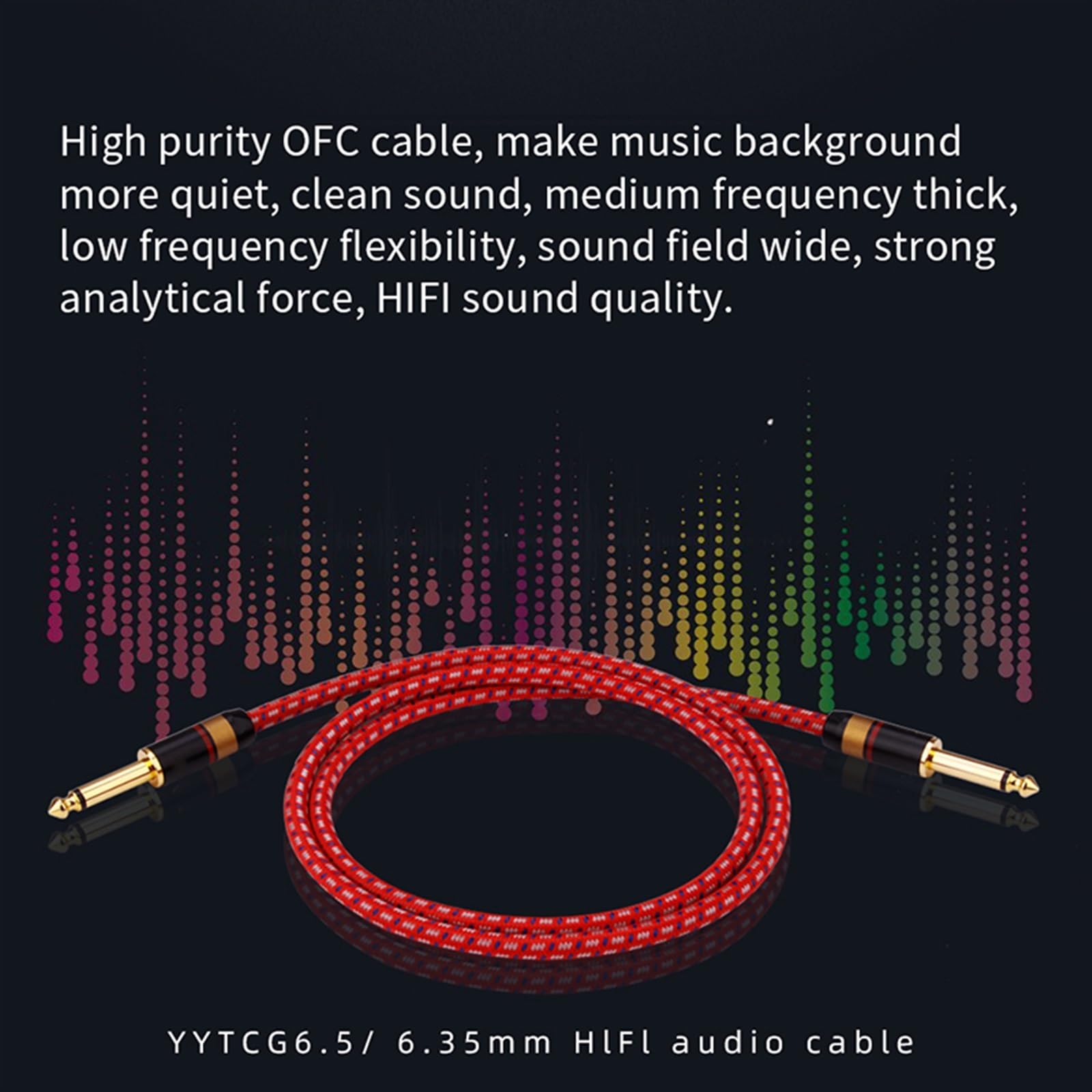 Cavo Audio Professionale per Chitarra Cavo per Chitarra Jack da 6,5 ​​mm A 6,5 ​​mm Cavo Audio per Amplificatore Mixer per Chitarra Stereo Cavo da 6,35 Mm (Color : 1.5m)