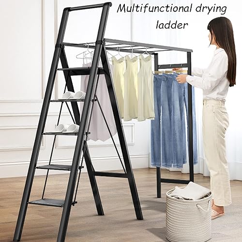 Miniatura 3 de XYXHEII Perchero de secado de ropa estante de lavandería plegable con varillas para colgar colgador de ropa de aleación de aluminio en interiores